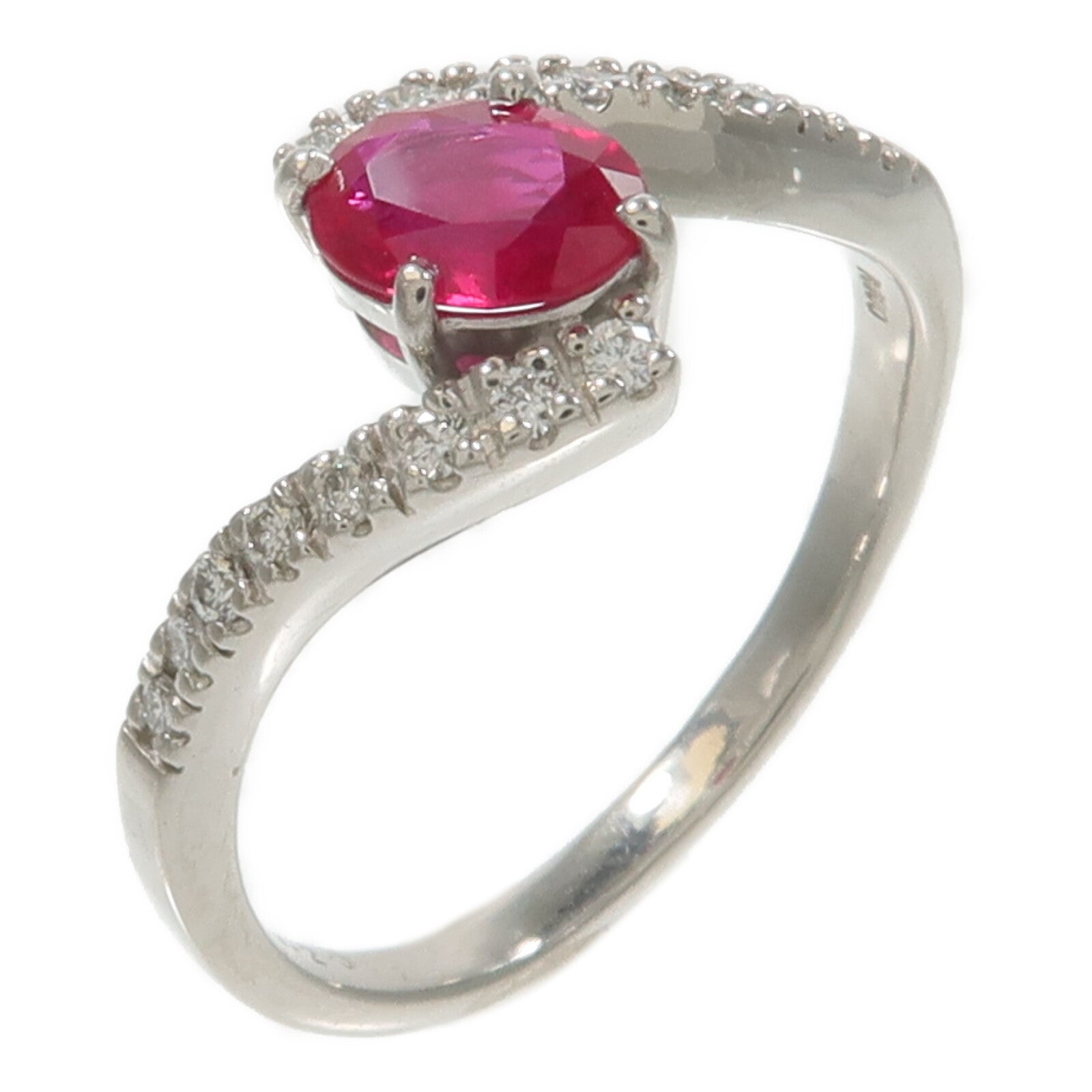 JEWELRY PT900鉑金Ruby Diamond Ring紅寶石/鑽石戒指