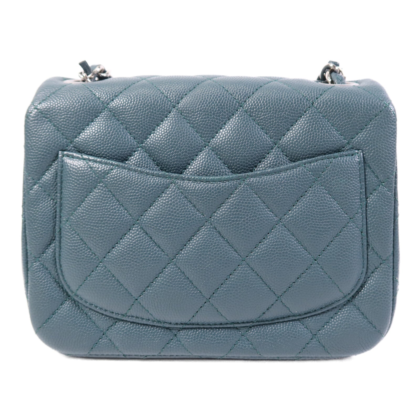 CHANEL 牛皮皮革Mini Classic 17銀扣鏈帶肩背袋