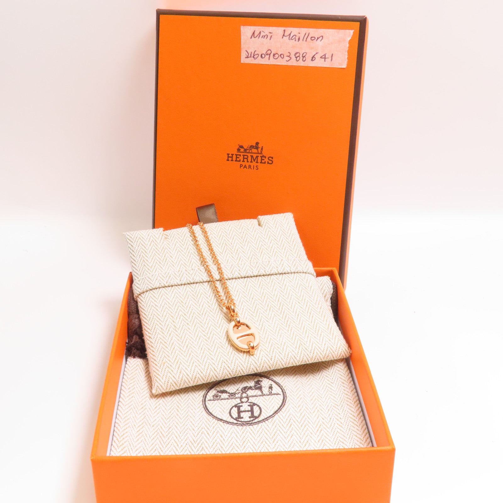 HERMES 金屬Mini Maillon項鍊