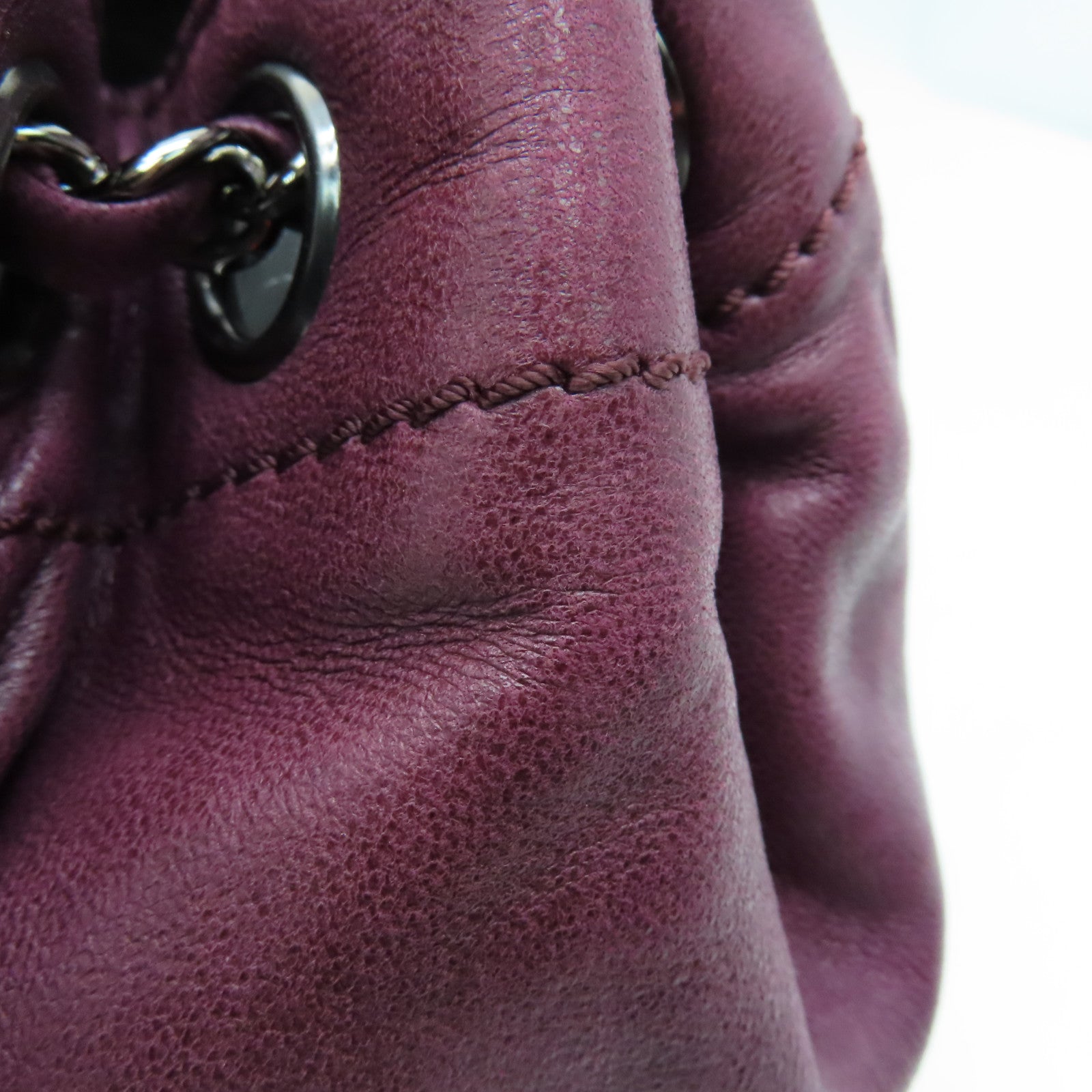 CHANEL sheepskin leather Shoulder Bag silver buckle chain shoulder bag purple