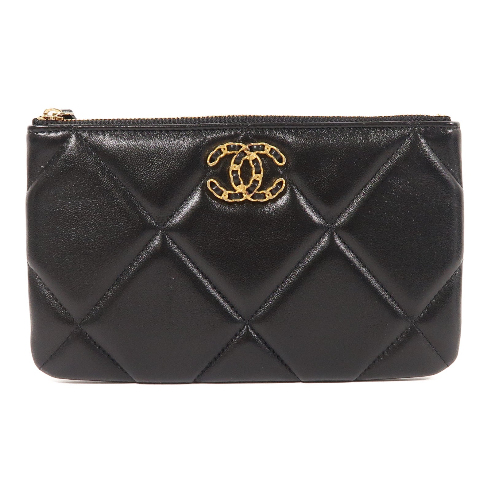 CHANEL 羊皮皮革Pouch金扣手拿包