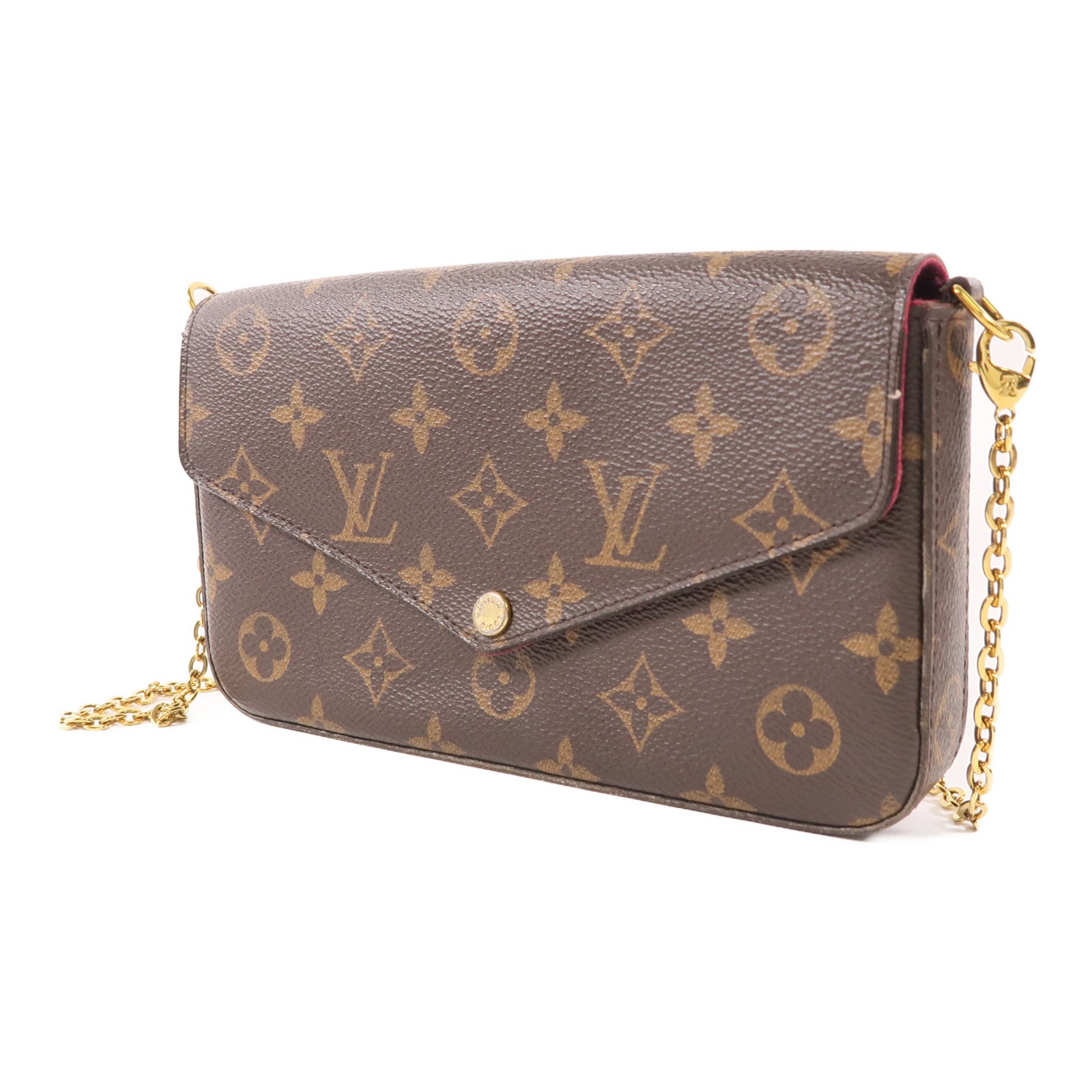LOUIS VUITTON LV GHW Pochette Felicie Chain Shoulder Bag M61276 Monogram Brown