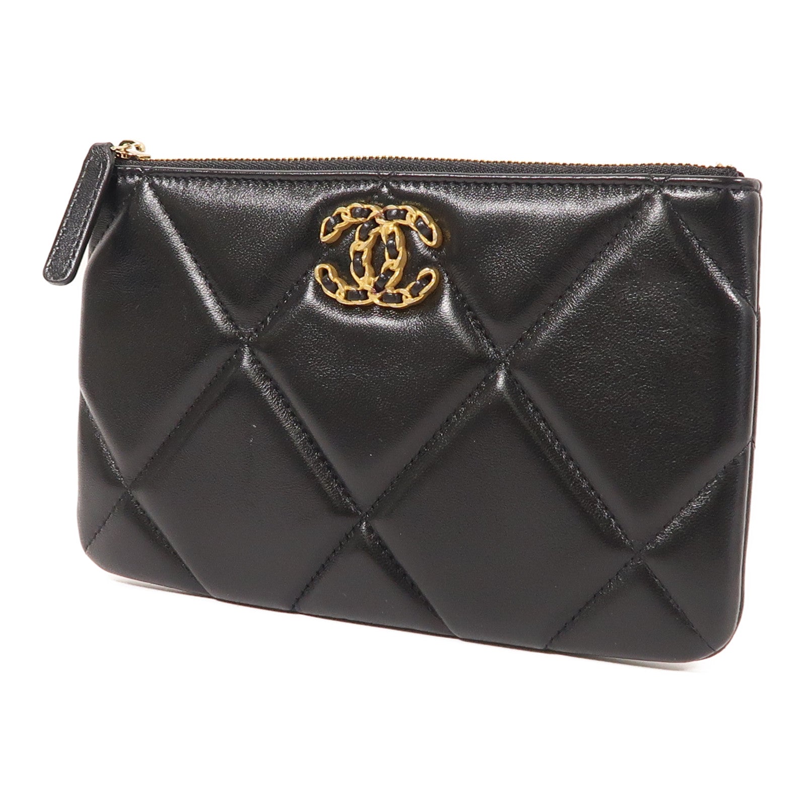 CHANEL 羊皮皮革Pouch金扣手拿包