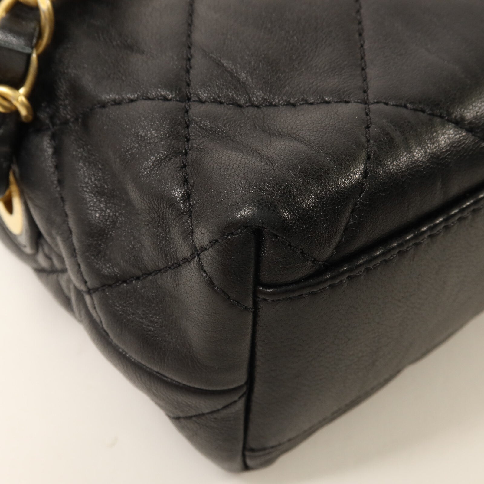 CHANEL 羊皮皮革Hobo Bag鏈帶手挽肩背兩用袋