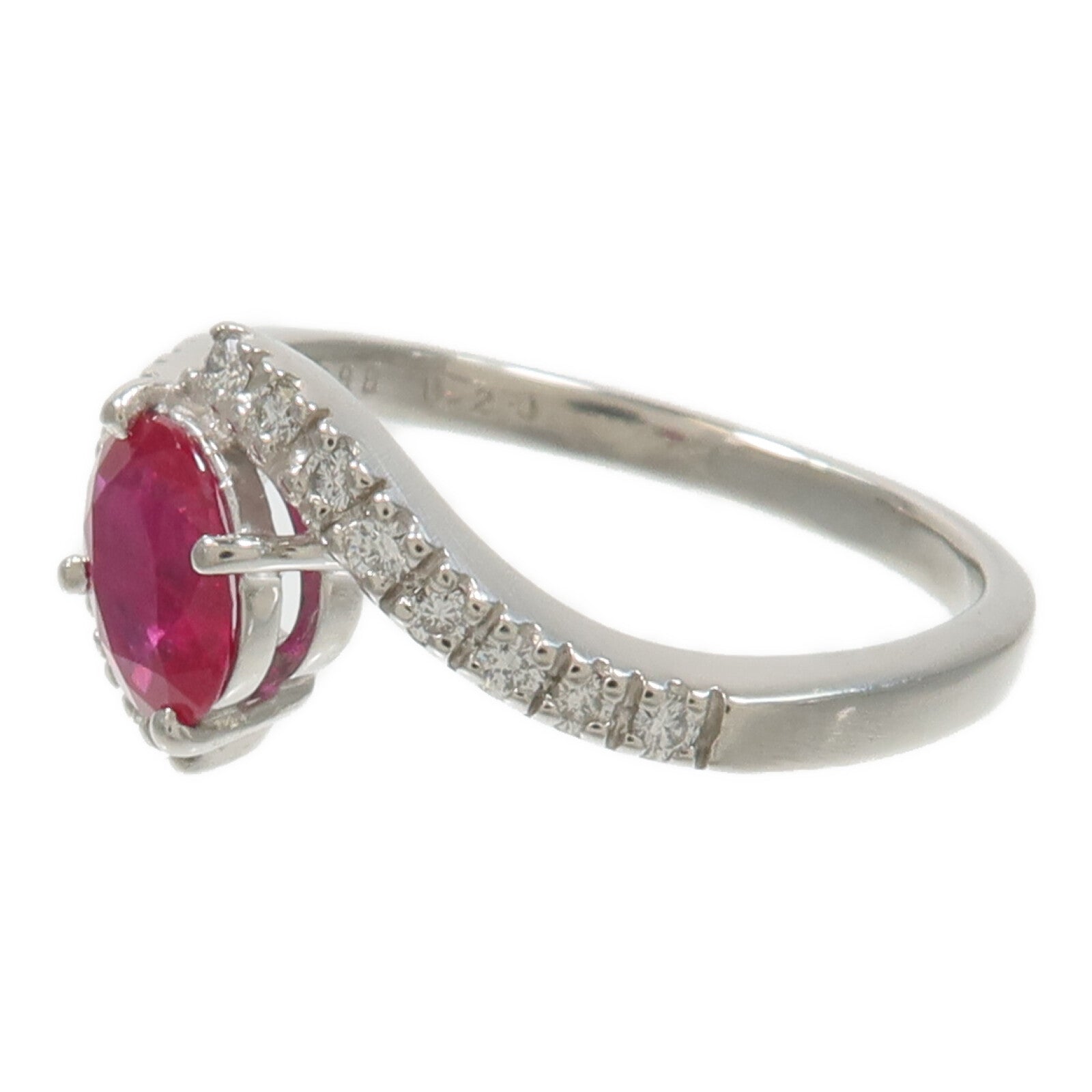 JEWELRY PT900鉑金Ruby Diamond Ring紅寶石/鑽石戒指