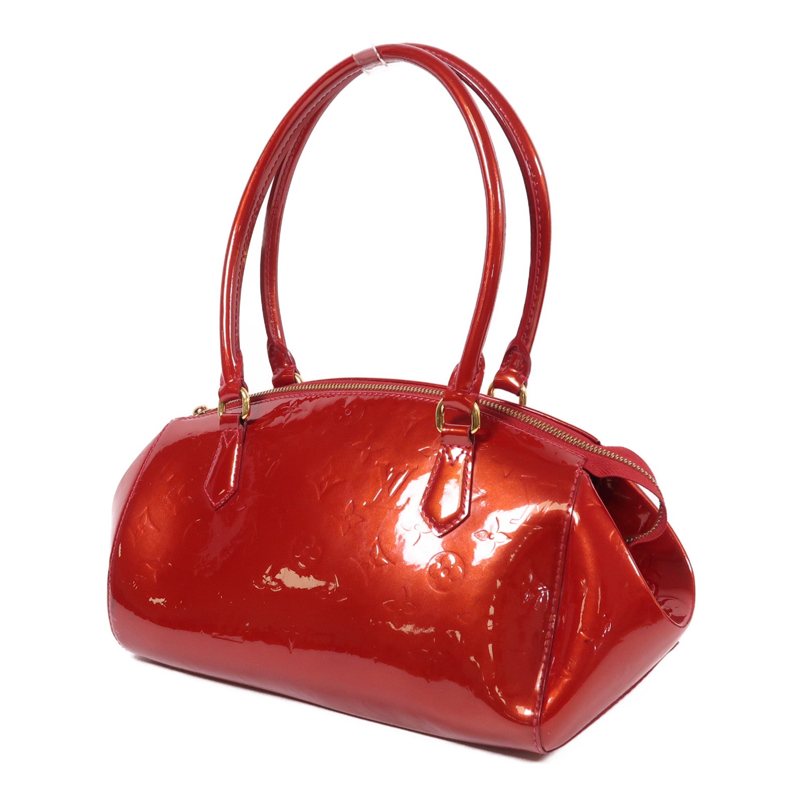 LOUIS VUITTON Monogram Vernis Sherwood金扣手挽袋
