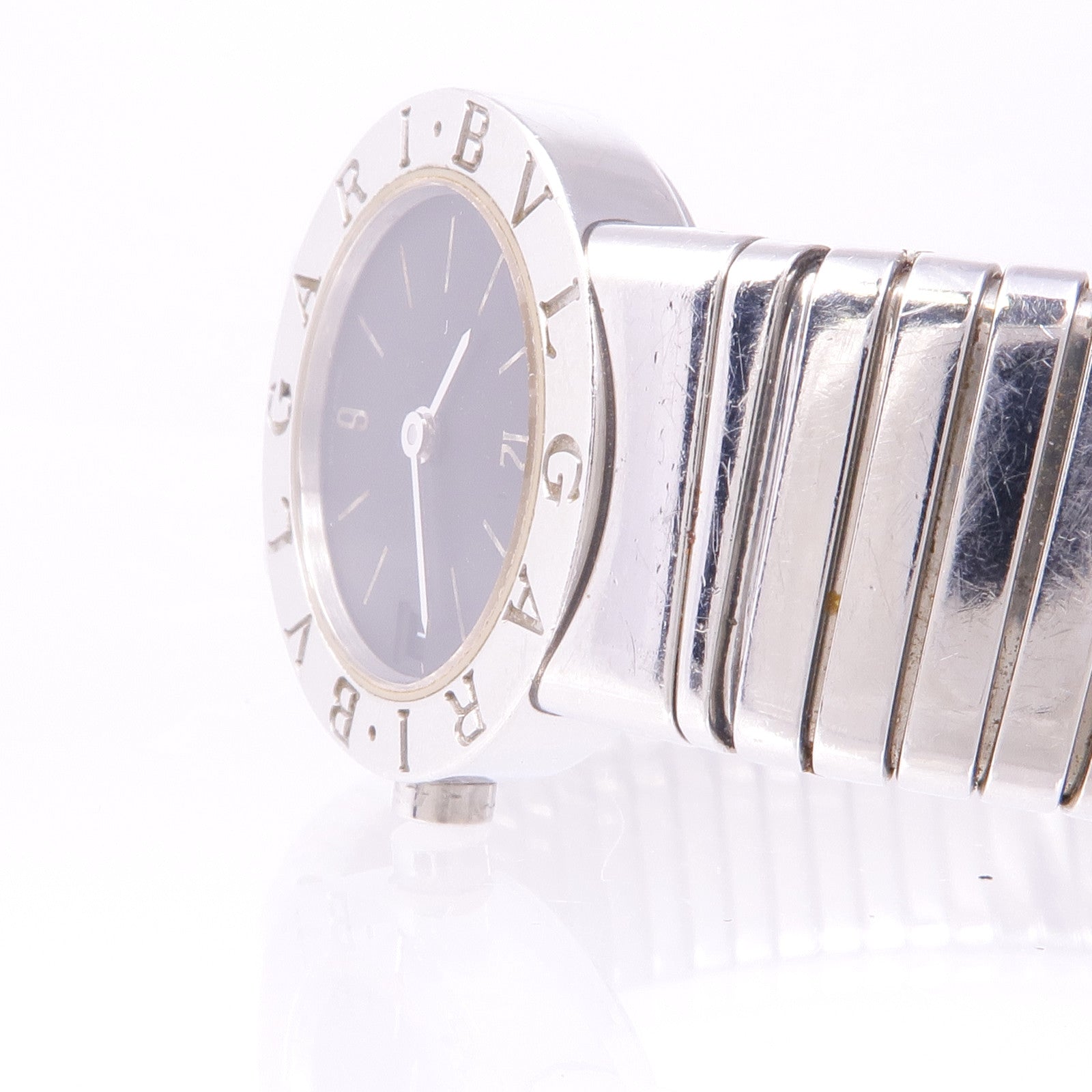 BVLGARI Tubogas BB232TS Quartz Watch Stainless Steel  Black