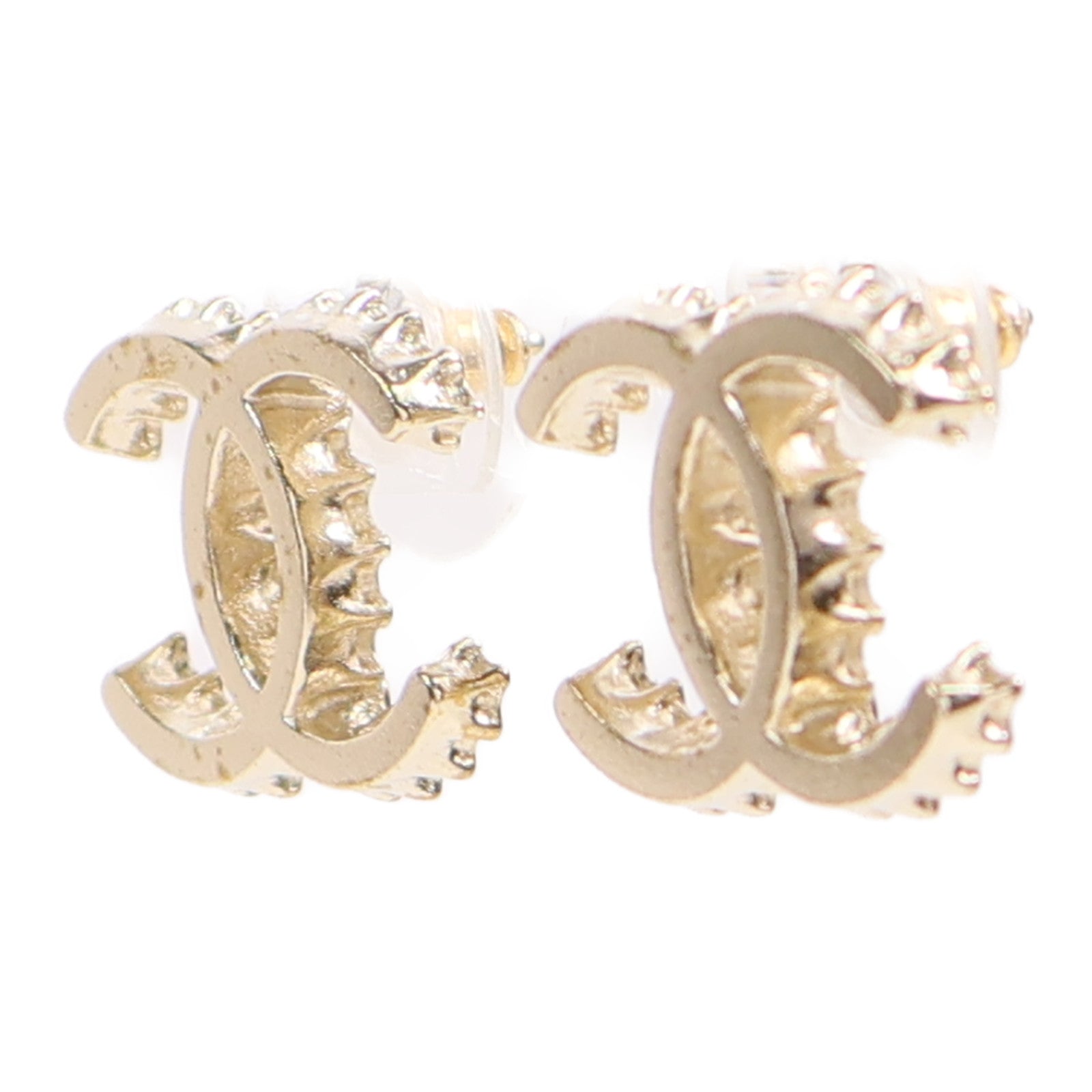 CHANEL CC Earrings Metal Gold