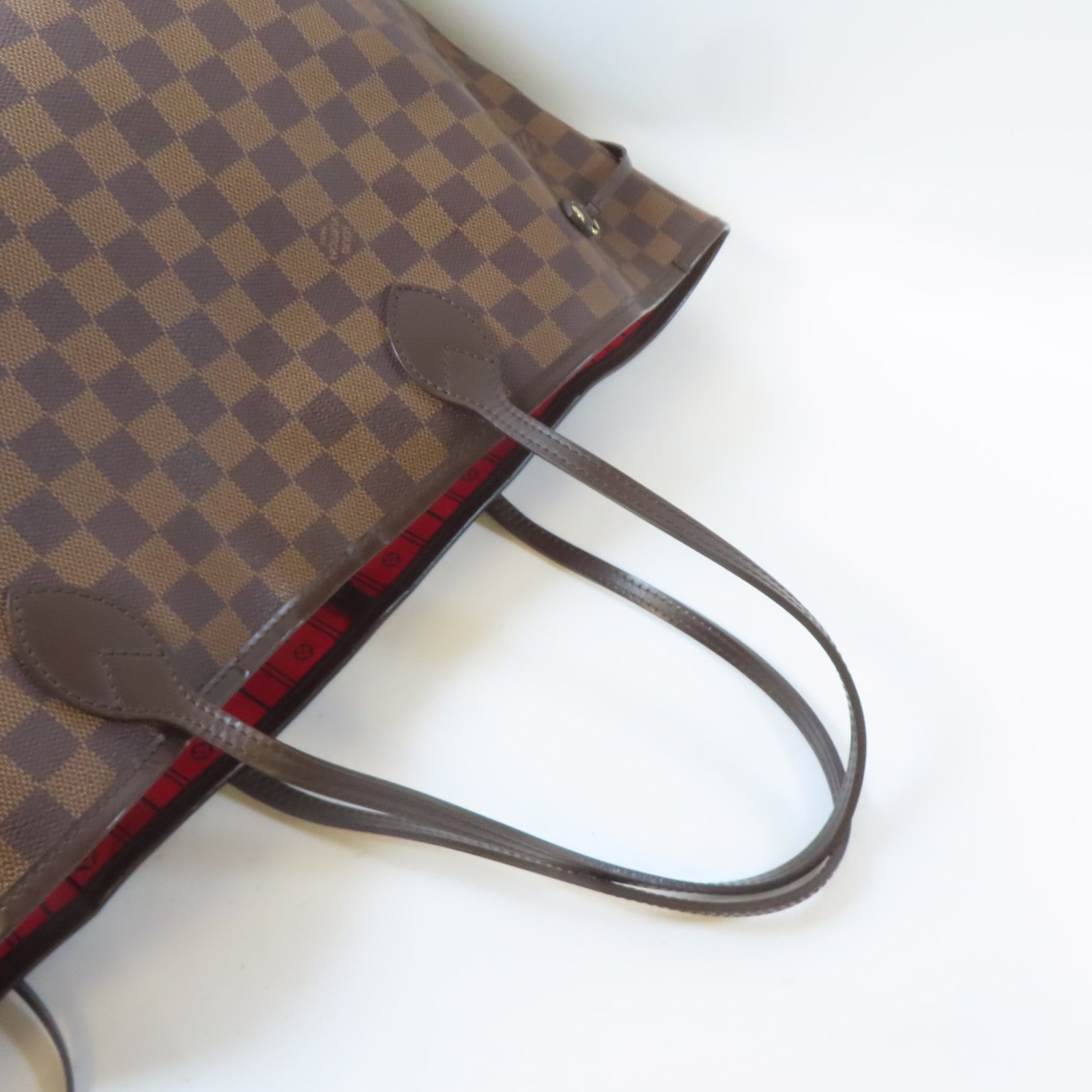 LOUIS VUITTON Damier Neverfull GM金扣手挽袋啡色