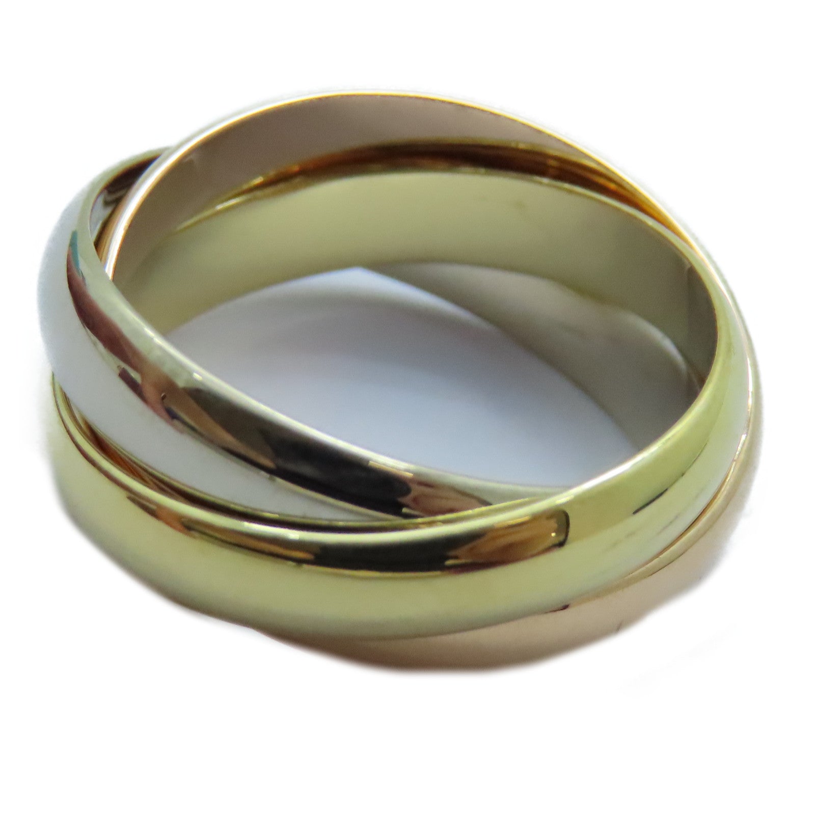 CARTIER 18K黃金/玫瑰金/白金Trinity戒指US#5.25/Cartier#50