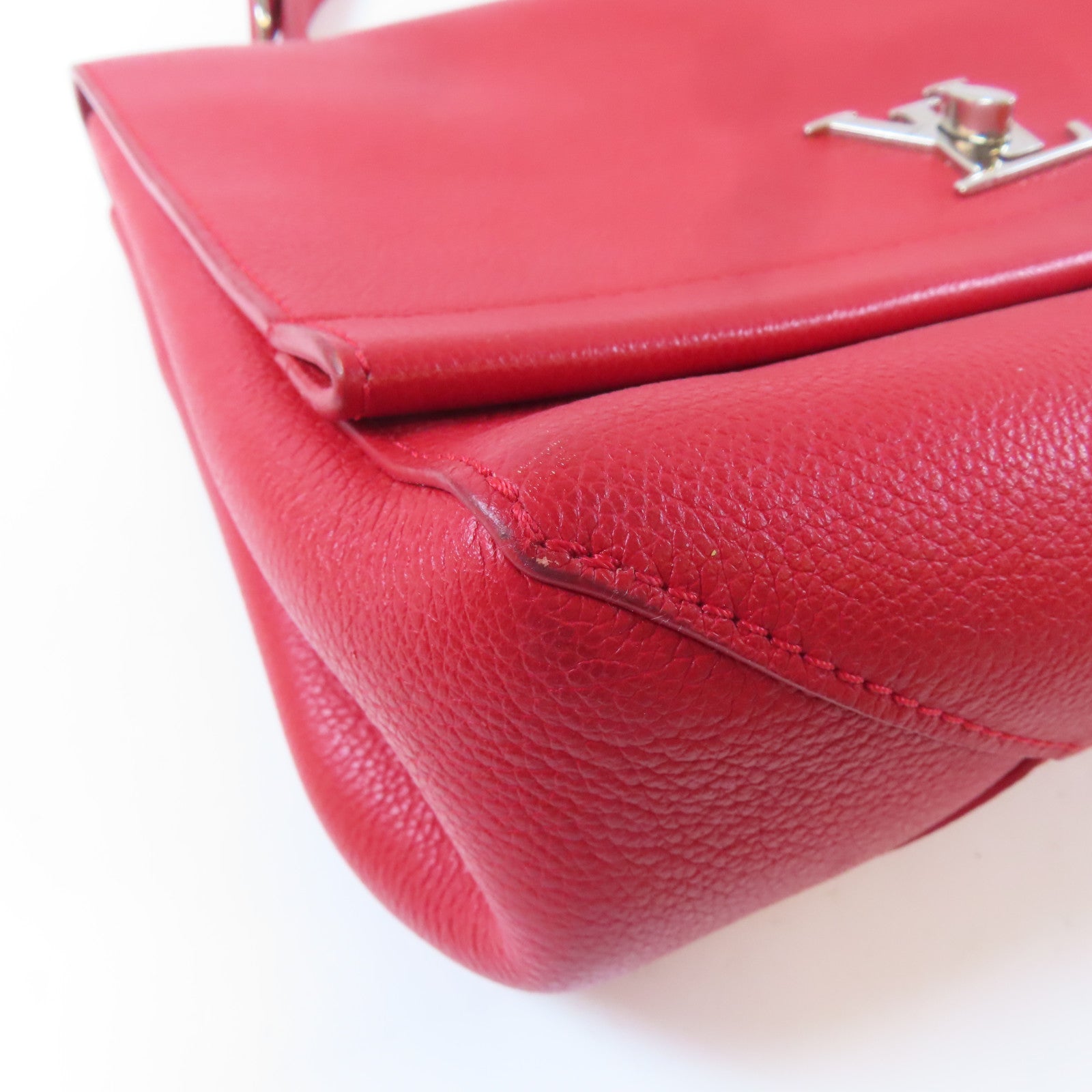 LOUIS VUITTON 【激減優惠】牛皮皮革Lock Me II銀扣手挽肩背兩用袋紅色