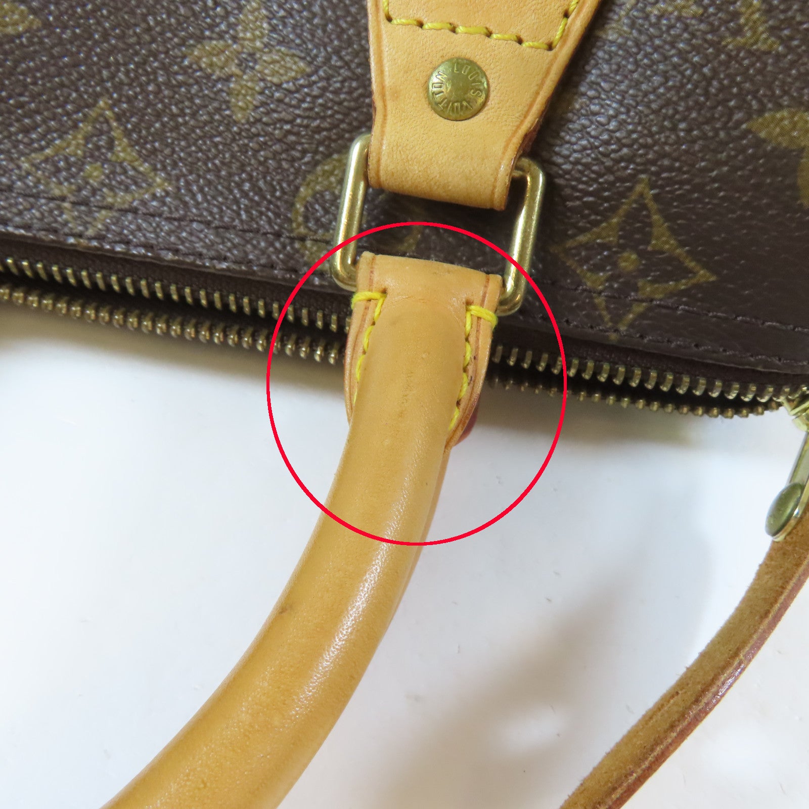 LOUIS VUITTON Monogram Speedy 25金扣手挽袋啡色