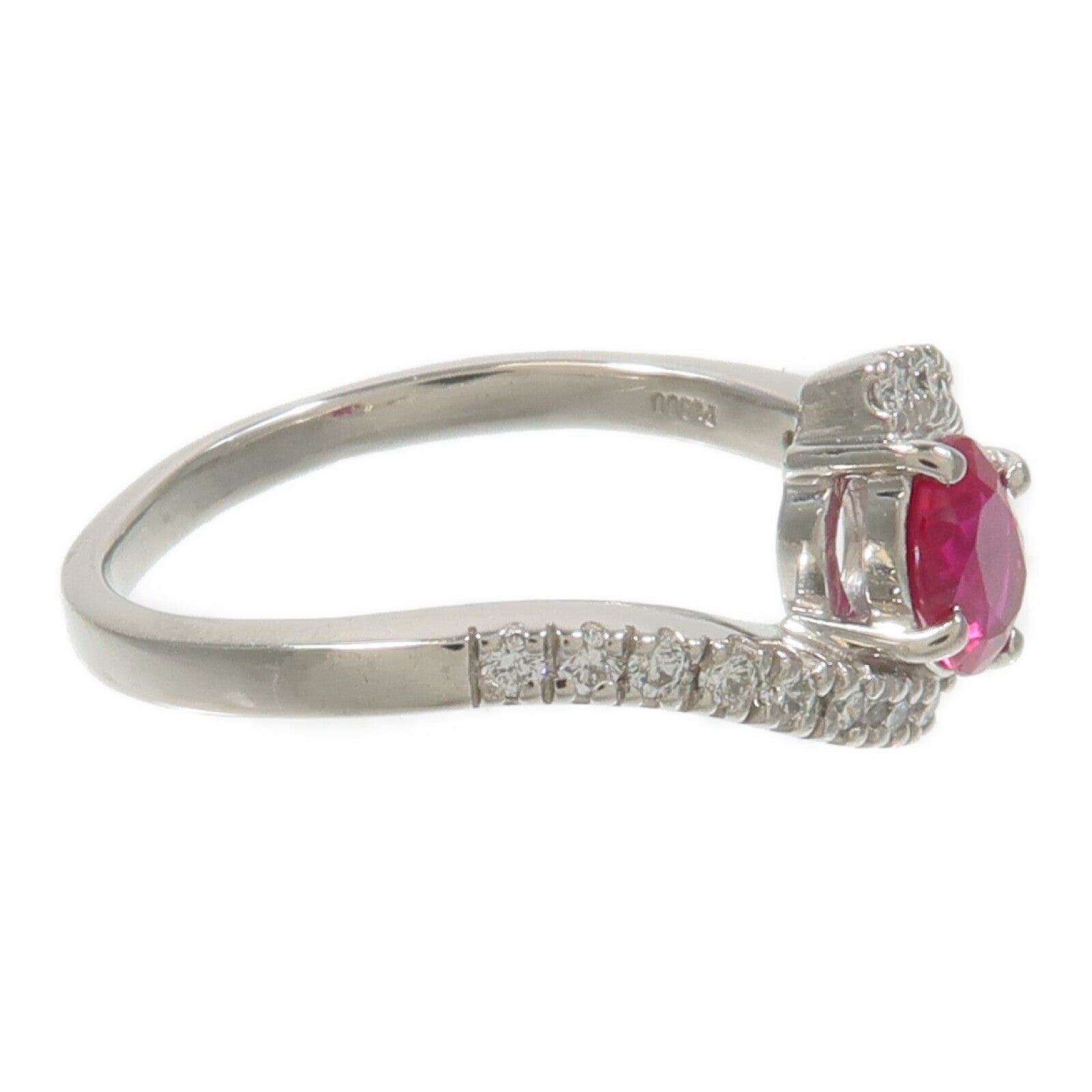JEWELRY PT900鉑金Ruby Diamond Ring紅寶石/鑽石戒指