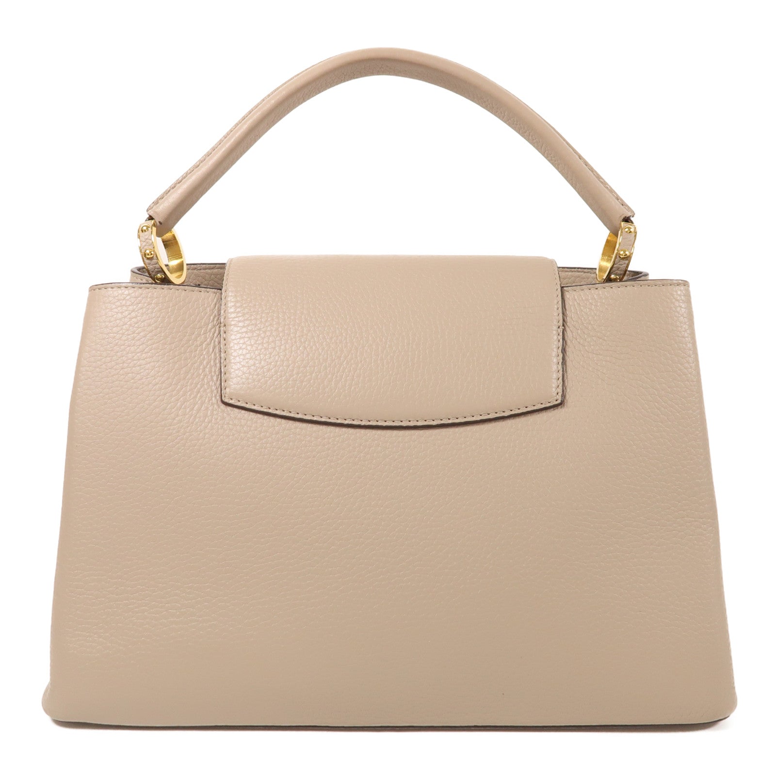 LOUIS VUITTON 牛皮皮革Capucines MM金扣手挽袋