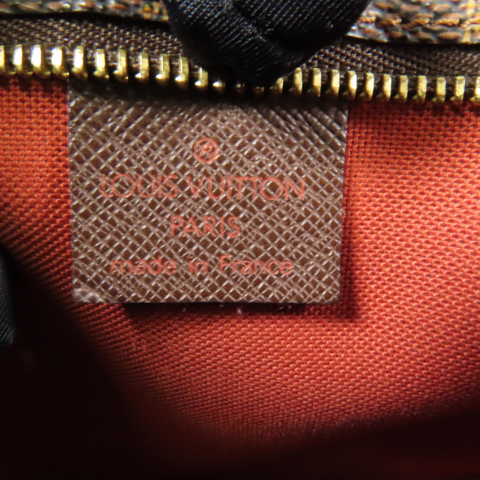 LOUIS VUITTON Damier Trousse Makeup Accessory Pouch金扣手挽袋棕色