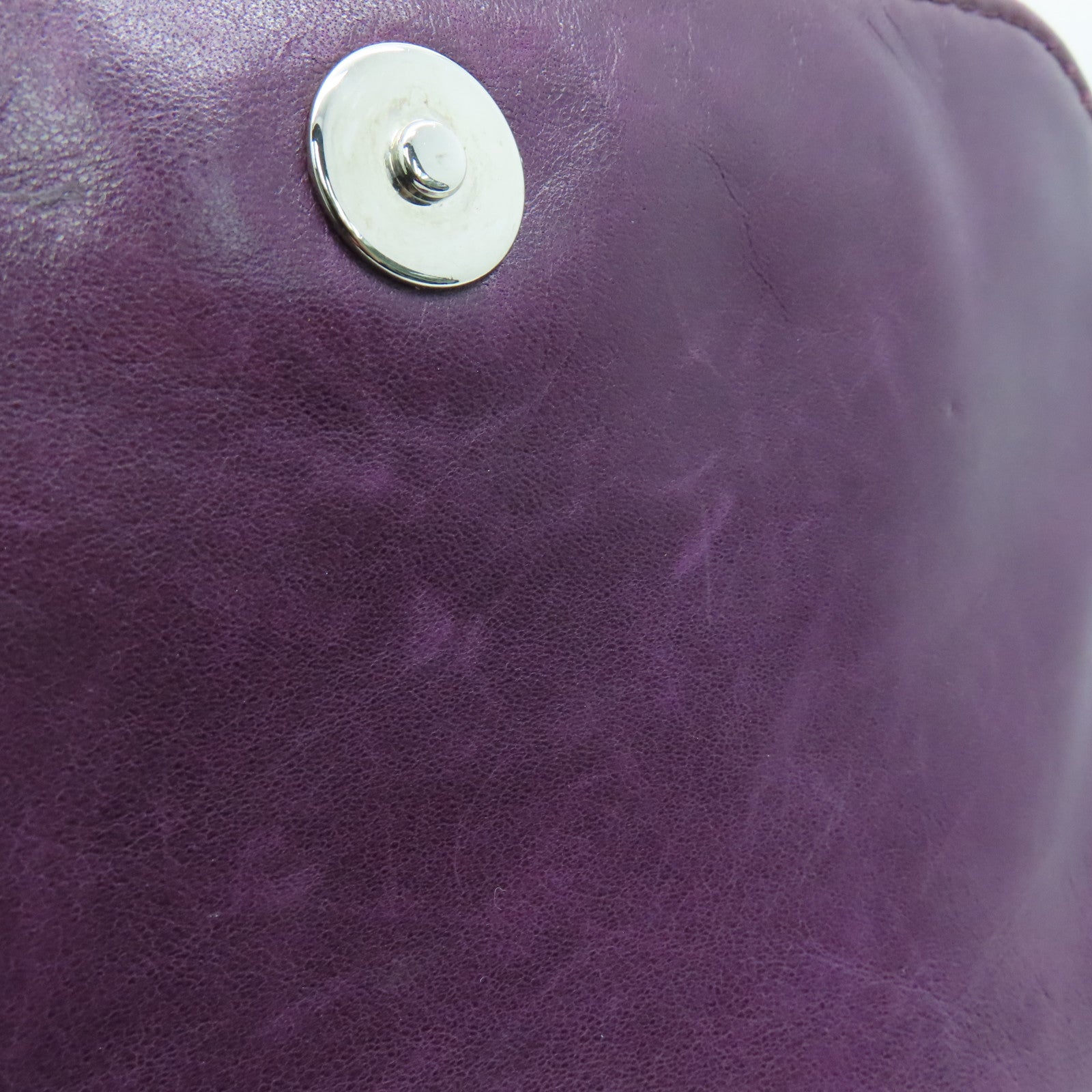 CHANEL sheepskin leather Shoulder Bag silver buckle chain shoulder bag purple