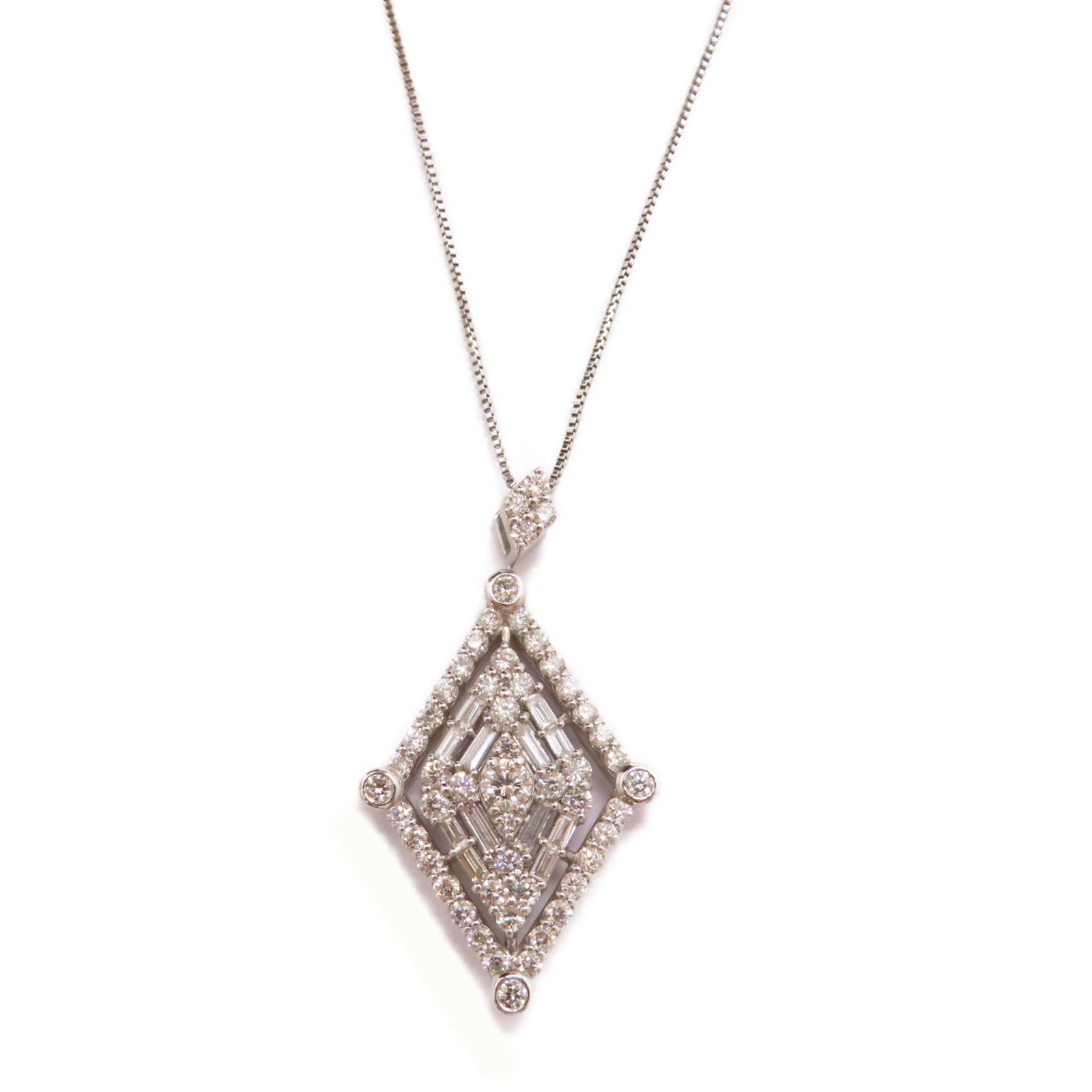 JEWELRY 【激減優惠】PT900鉑金/18K白金/1ct鑽石Diamond Necklace項鏈