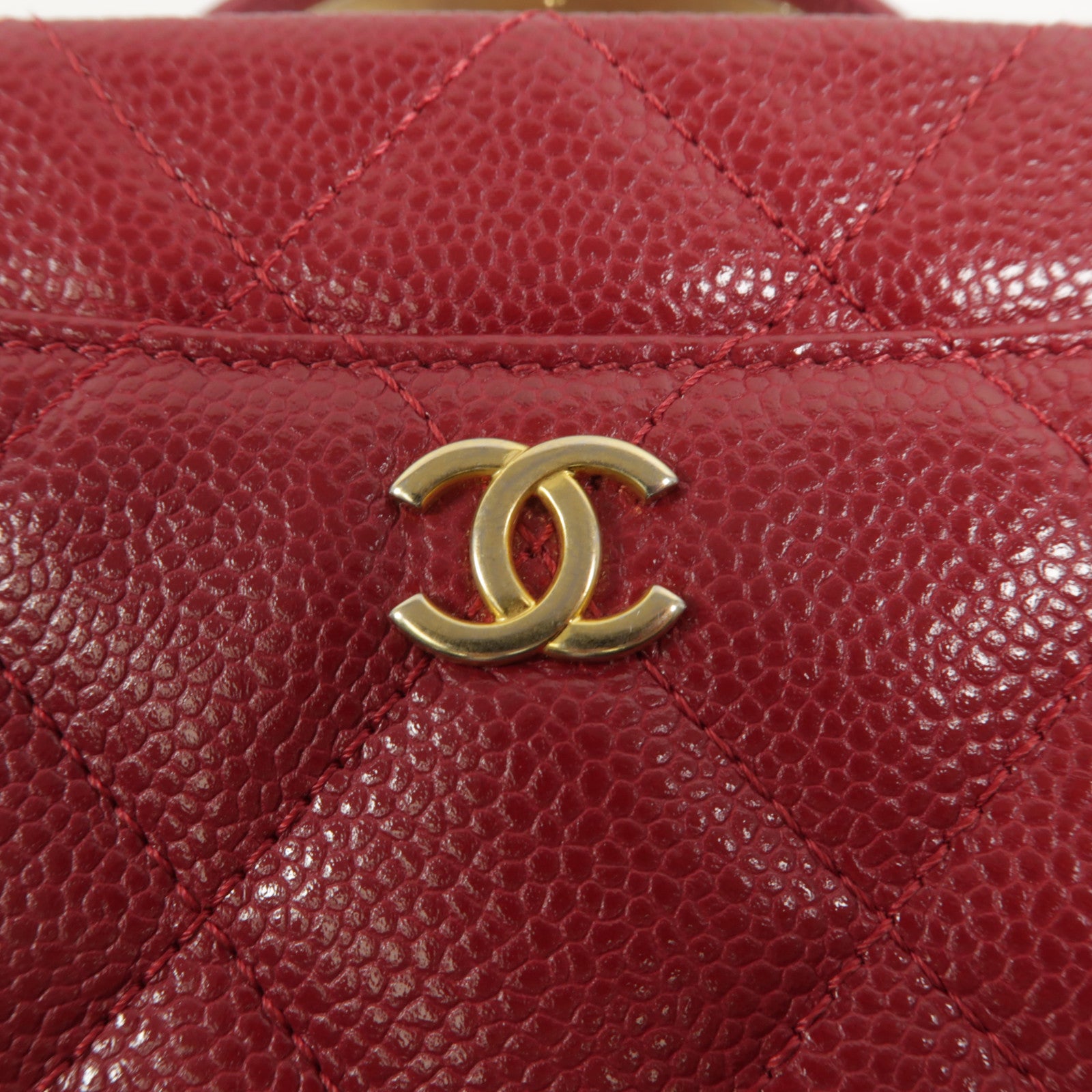 CHANEL 牛皮皮革Top Handle Camera Bag鏈帶肩背袋