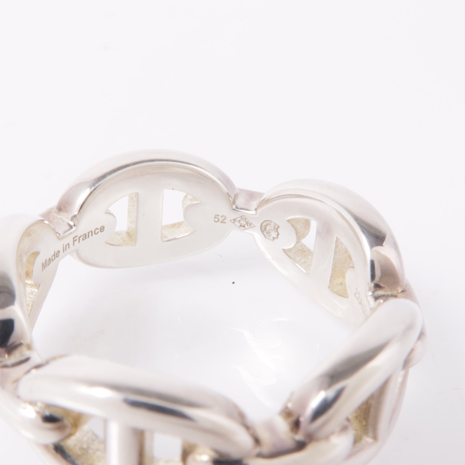 HERMES 925純銀Chaine d'ancre Enchainee Ring戒指Hermes#52/US#6