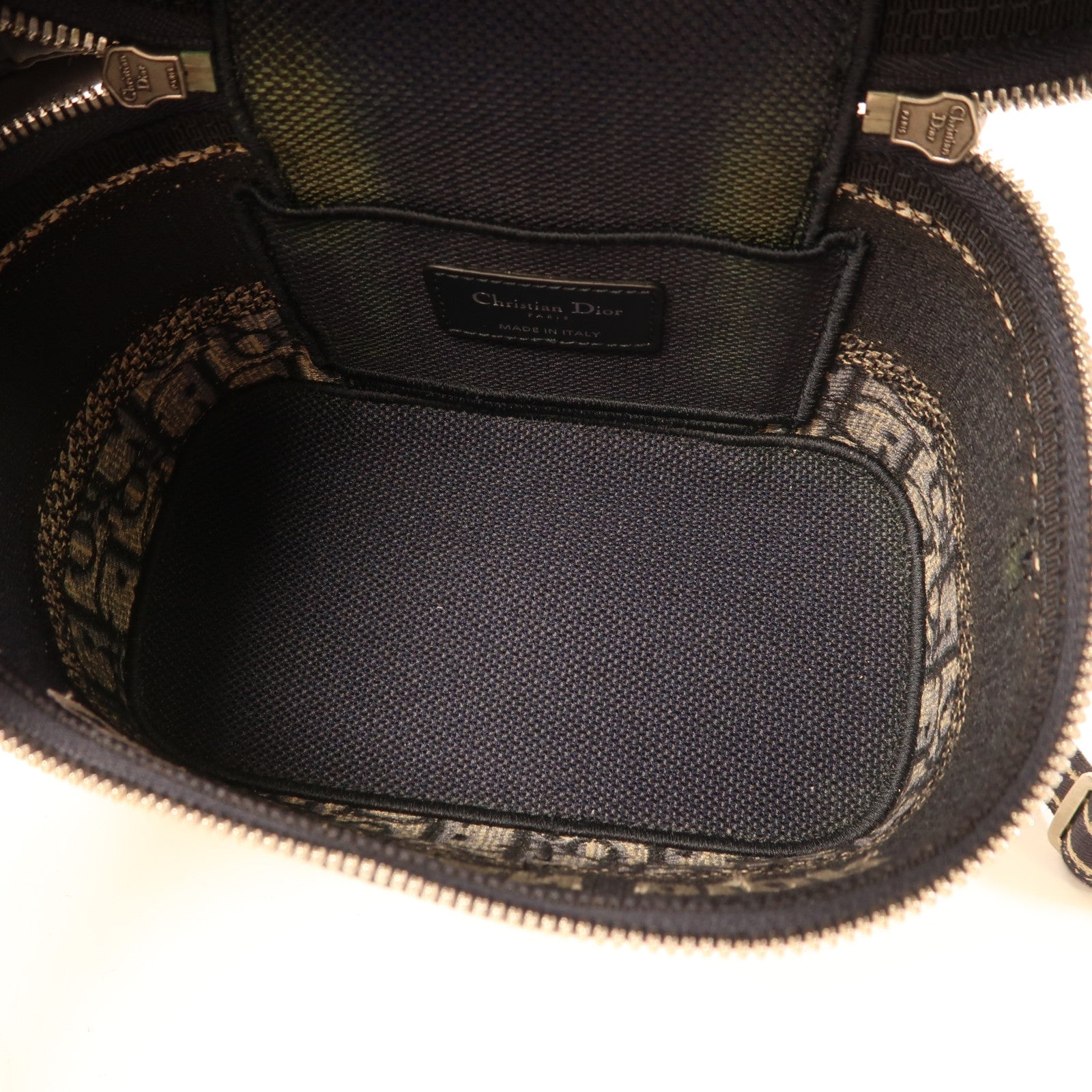 Dior 帆布Dior Travel Vanity Case銀扣手挽肩背兩用袋