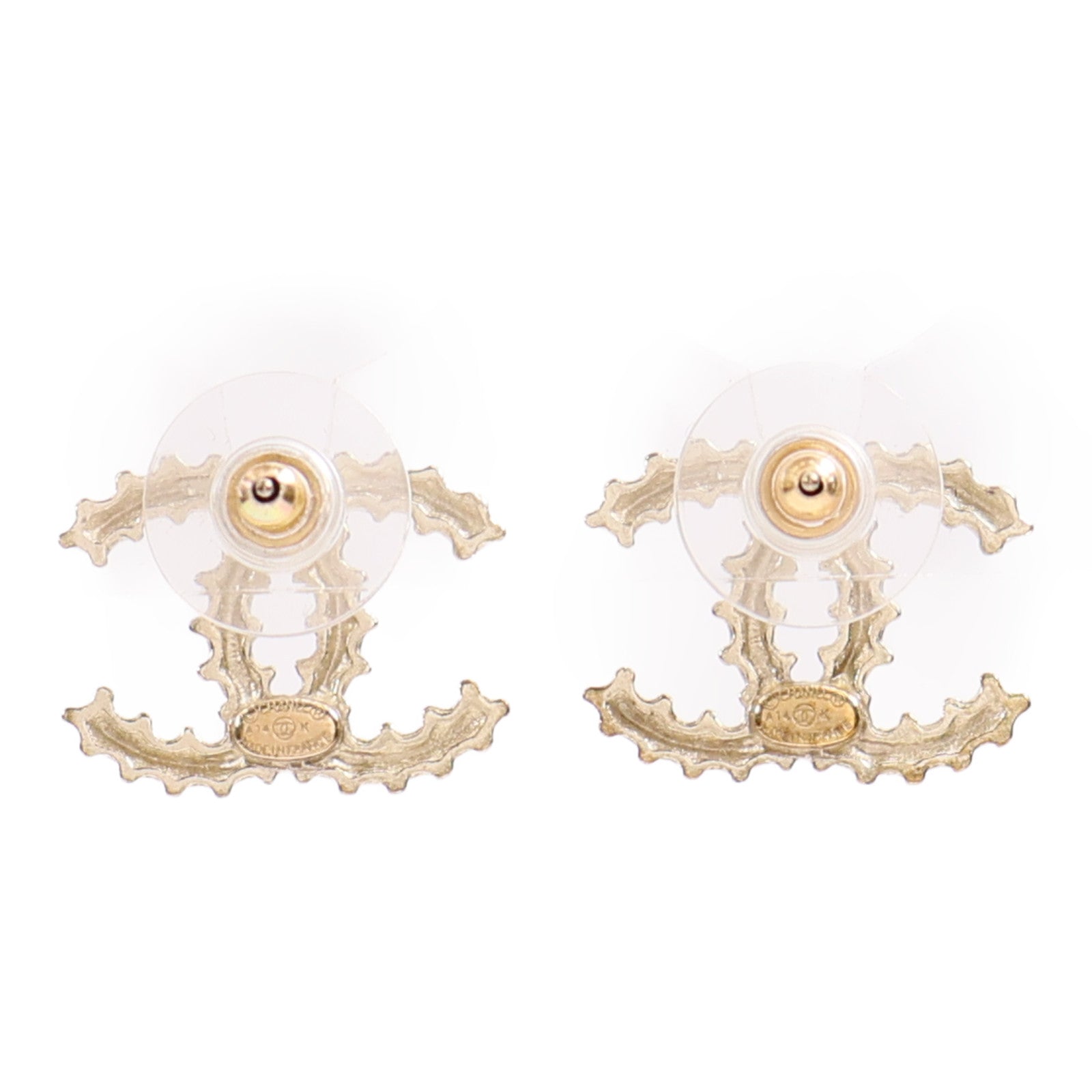 CHANEL CC Earrings Metal Gold