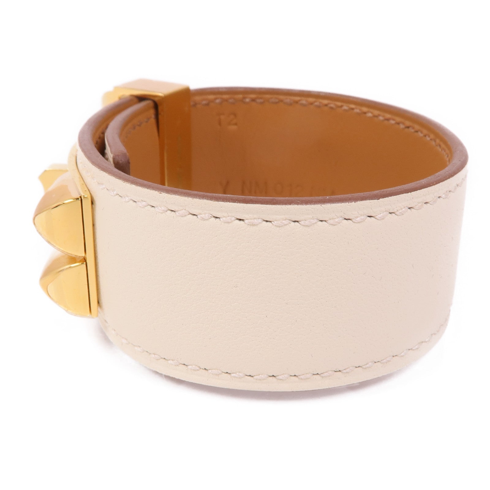 HERMES Swift皮革Collier De Chien 24 Bracelet金扣手鐲Nata