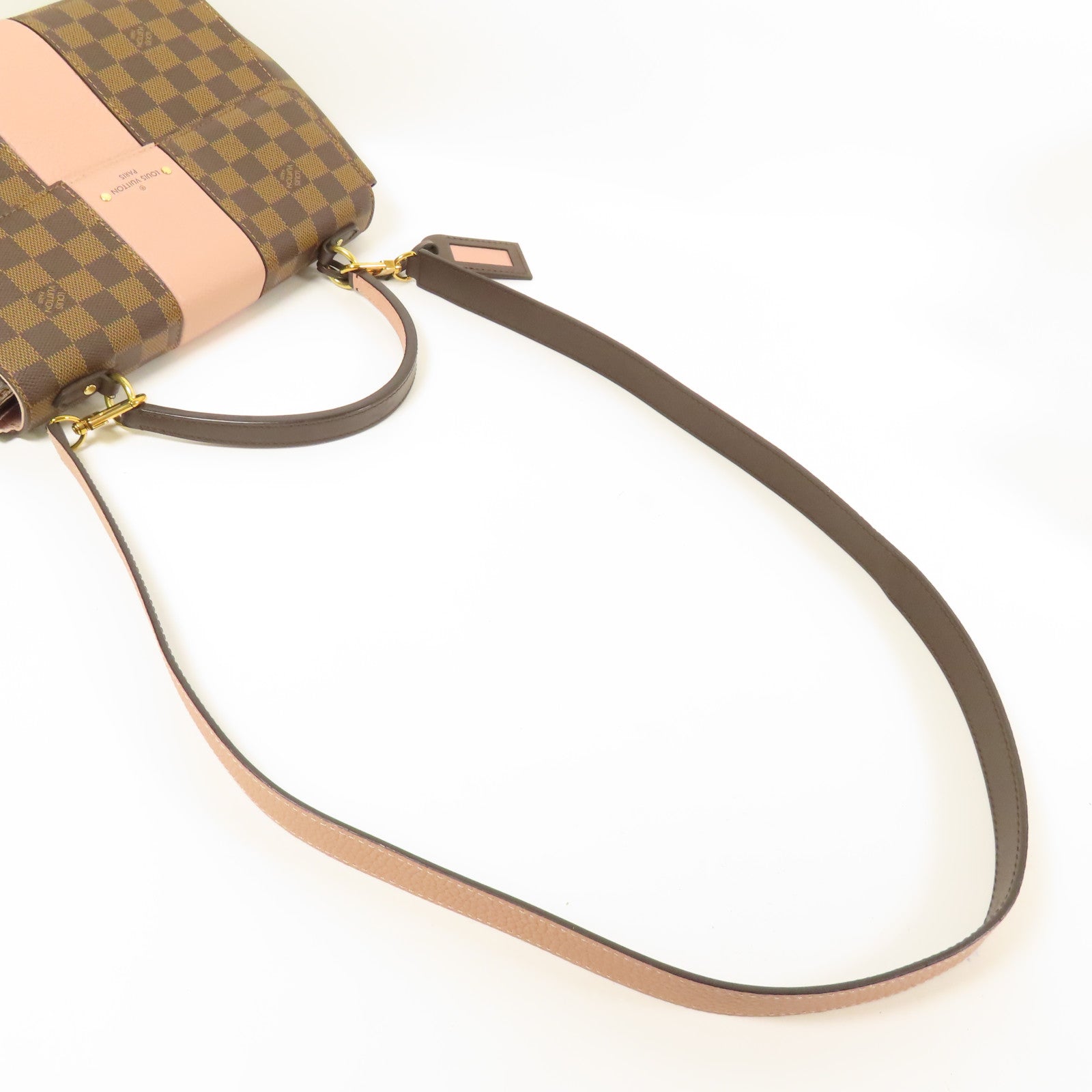 LOUIS VUITTON Damier Bond Street Magnolia金扣手挽肩背兩用袋