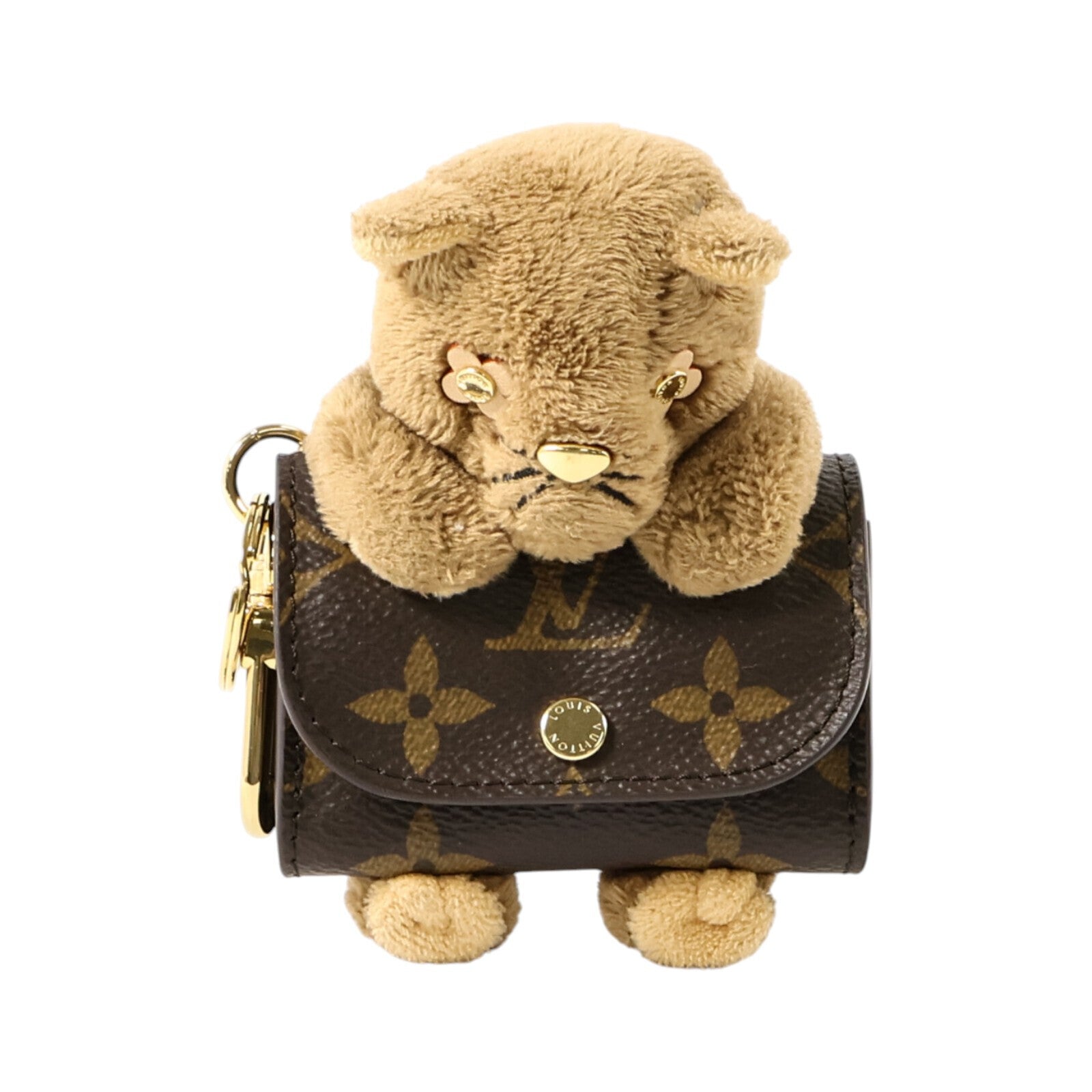 LOUIS VUITTON Monogram/Plush LV Cute Cat Pouch Earphone Case耳機套
