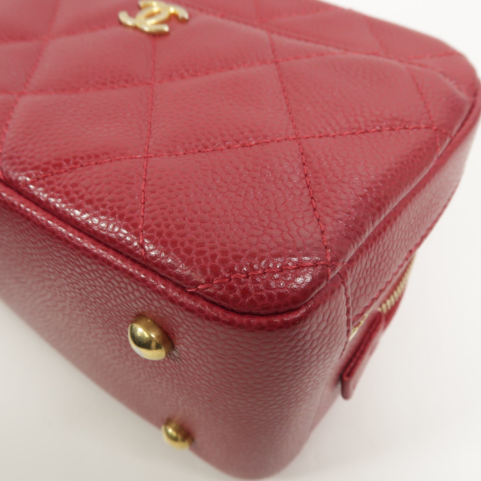 CHANEL 牛皮皮革Top Handle Camera Bag鏈帶肩背袋