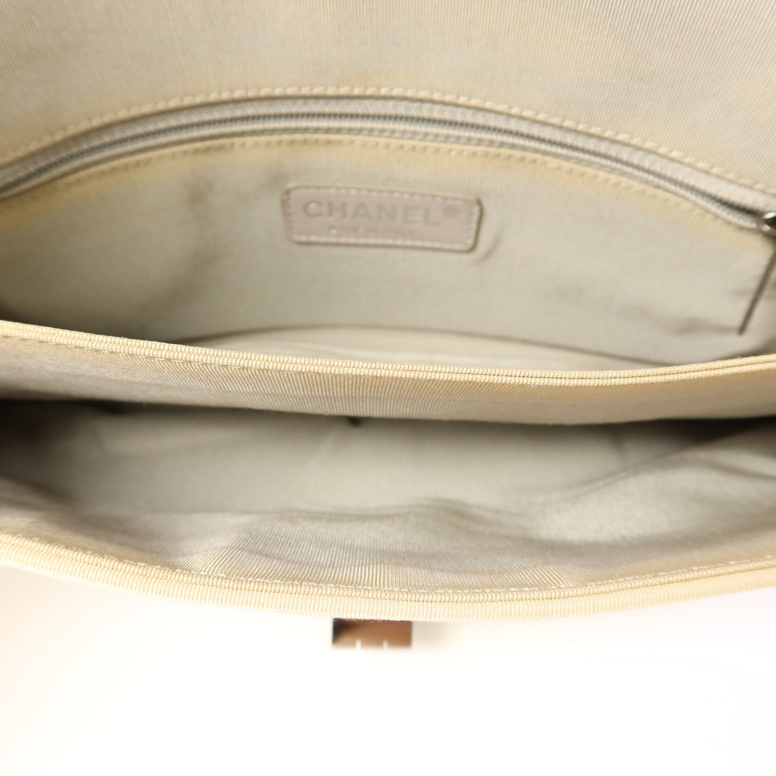 CHANEL 尼龍Chain Shoudler Bag銀扣鏈帶肩背袋