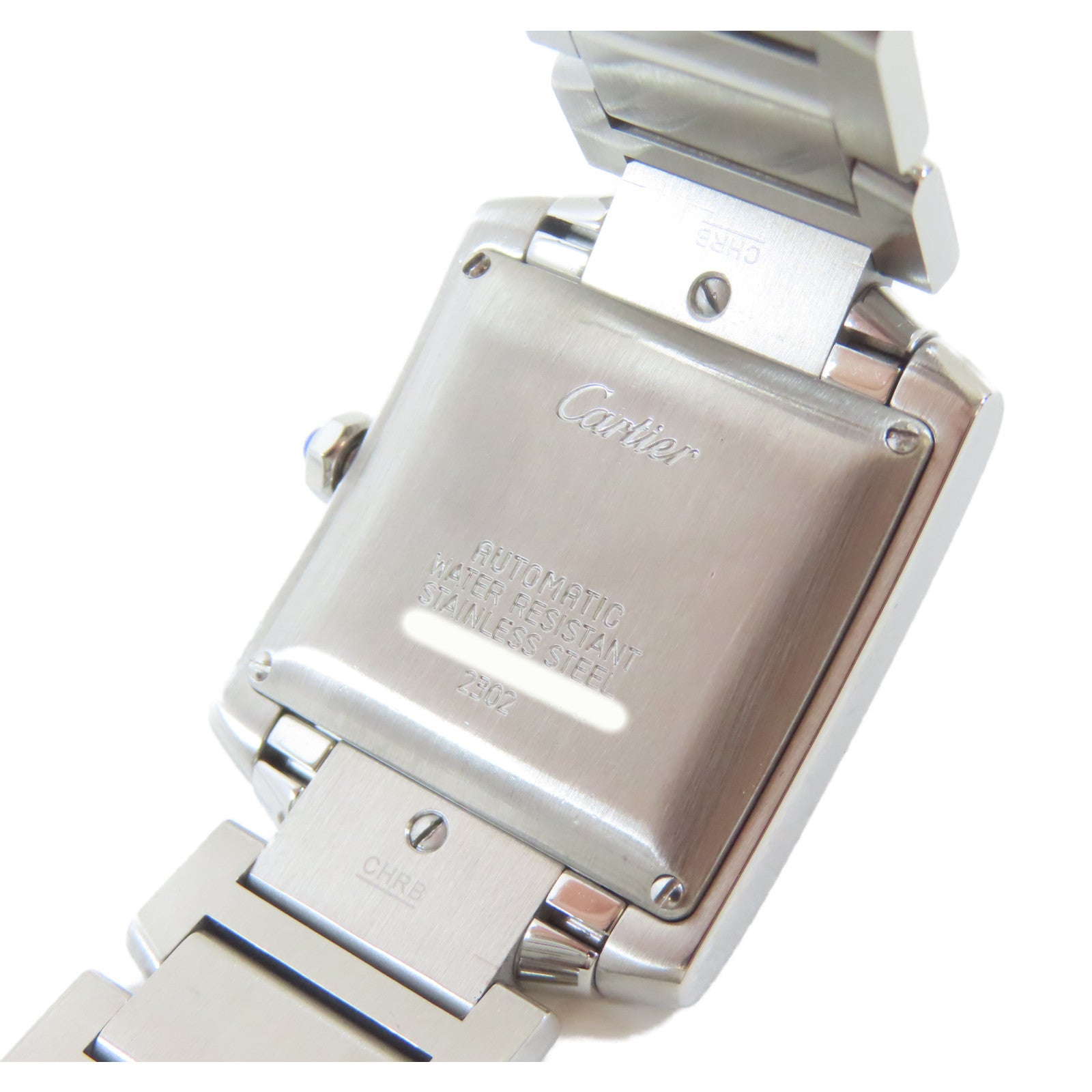 CARTIER Tank Francaise不鏽鋼手錶自動機芯白色#16.75cm