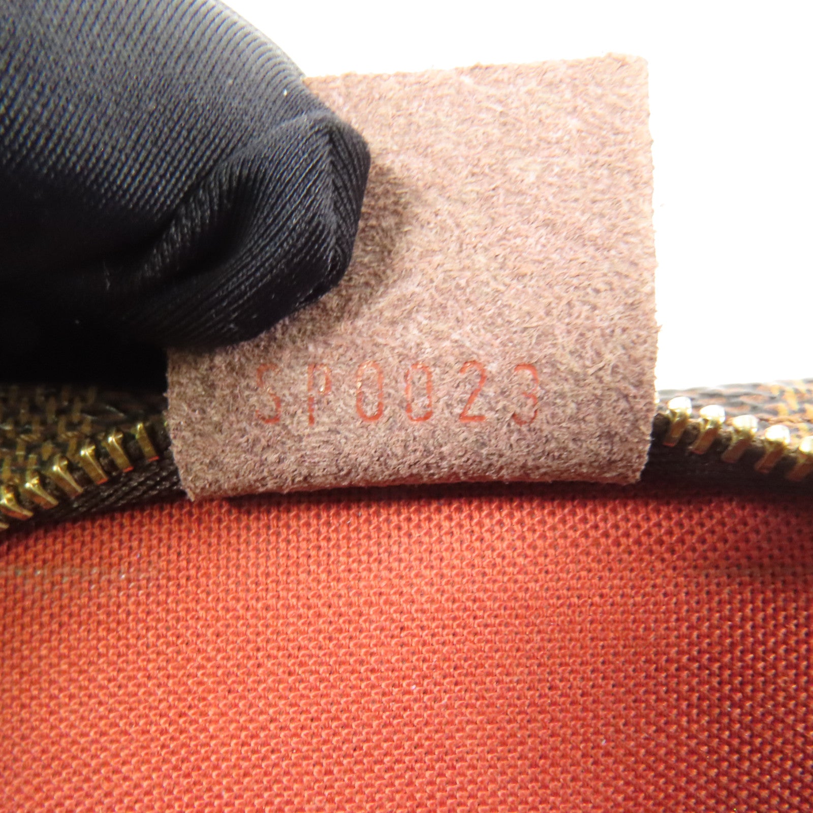 LOUIS VUITTON Damier Trousse Makeup Accessory Pouch金扣手挽袋棕色