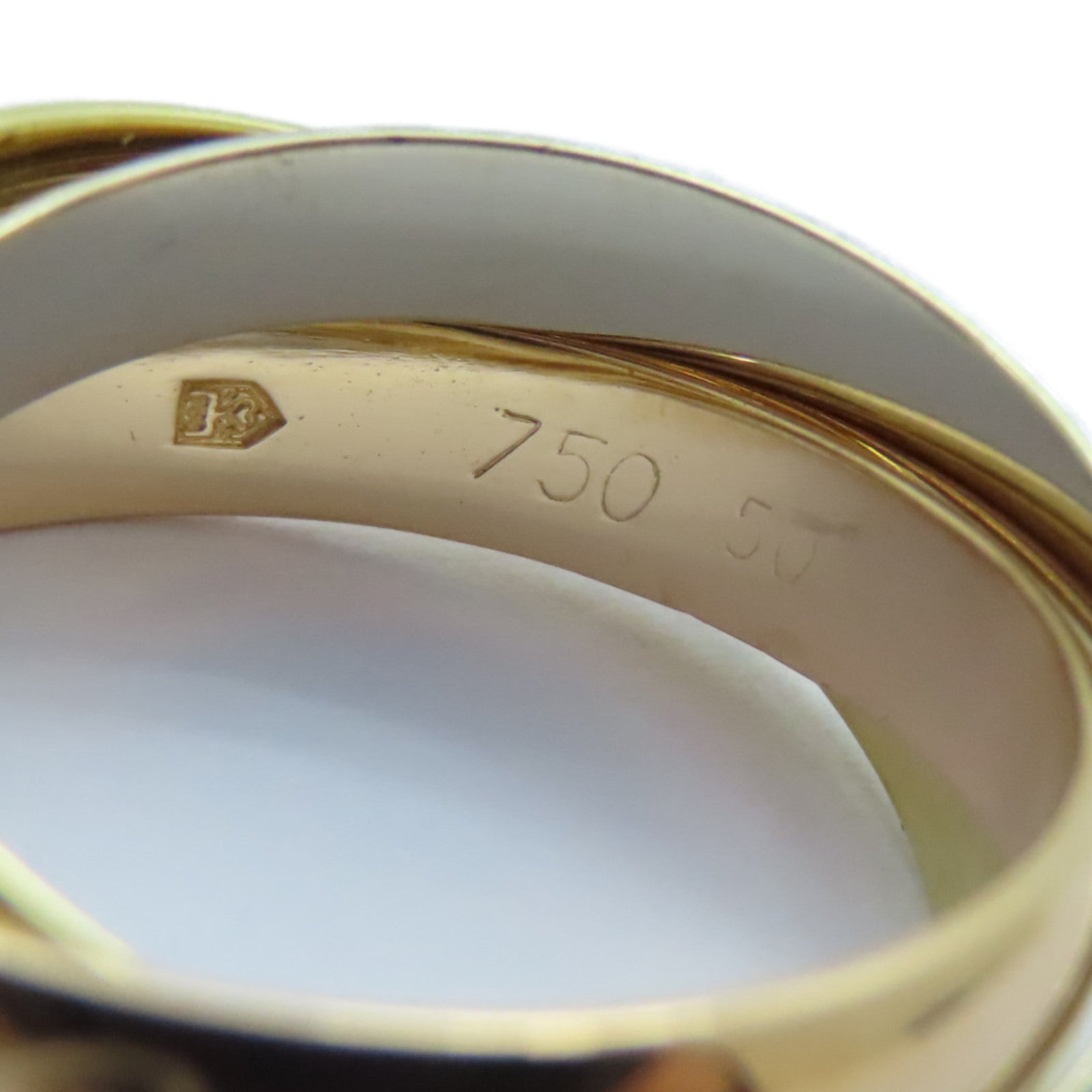 CARTIER 18K黃金/玫瑰金/白金Trinity戒指US#5.25/Cartier#50