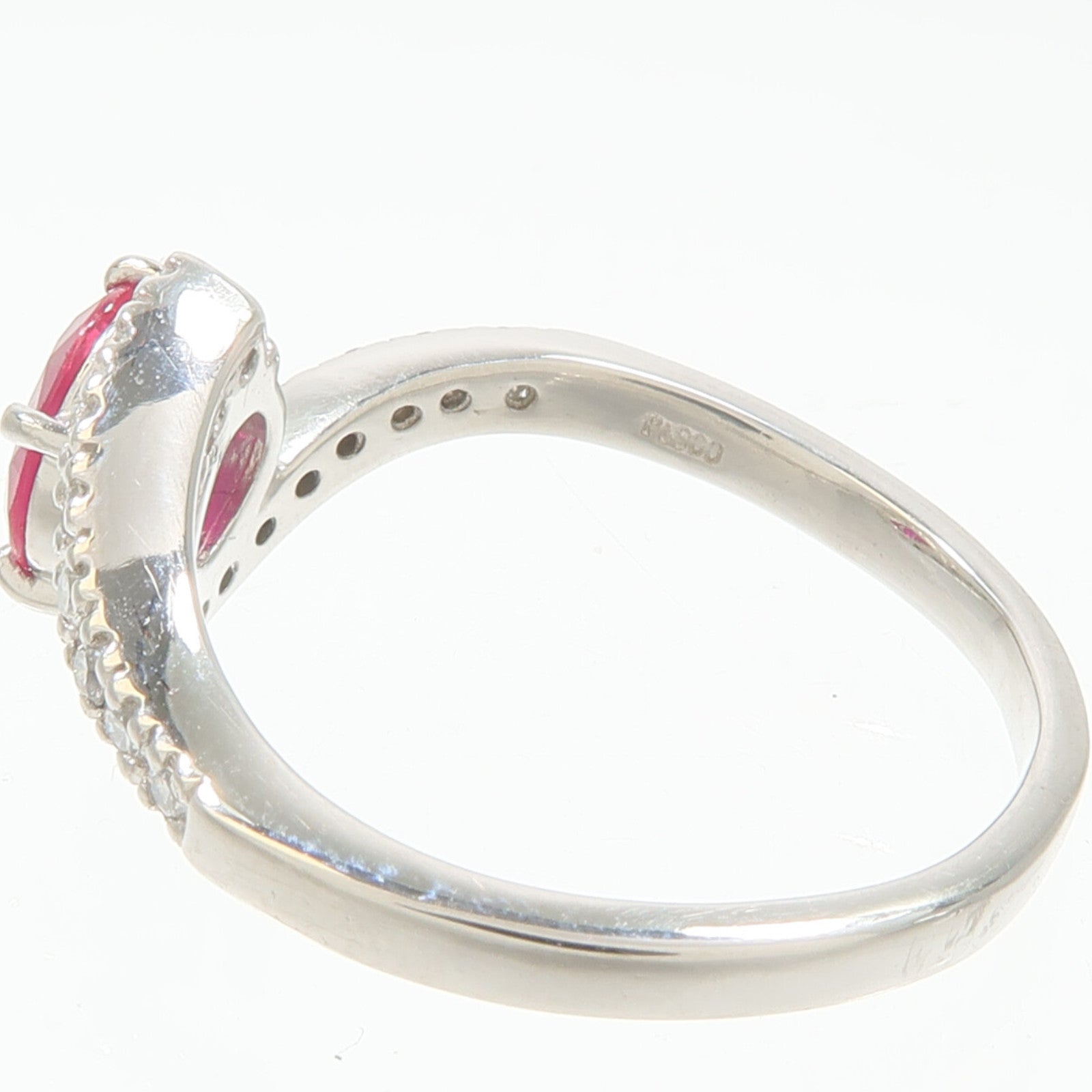 JEWELRY PT900鉑金Ruby Diamond Ring紅寶石/鑽石戒指