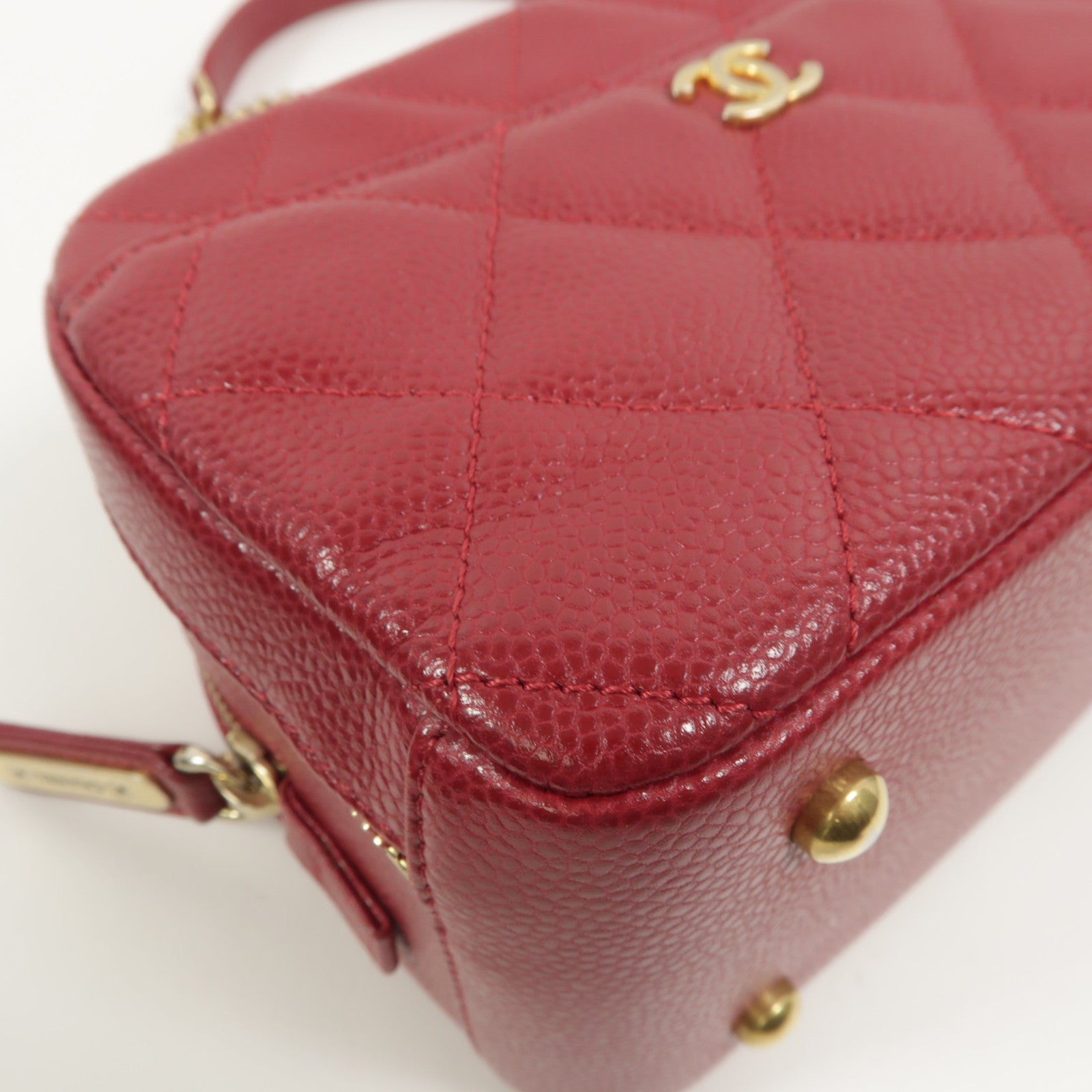 CHANEL 牛皮皮革Top Handle Camera Bag鏈帶肩背袋