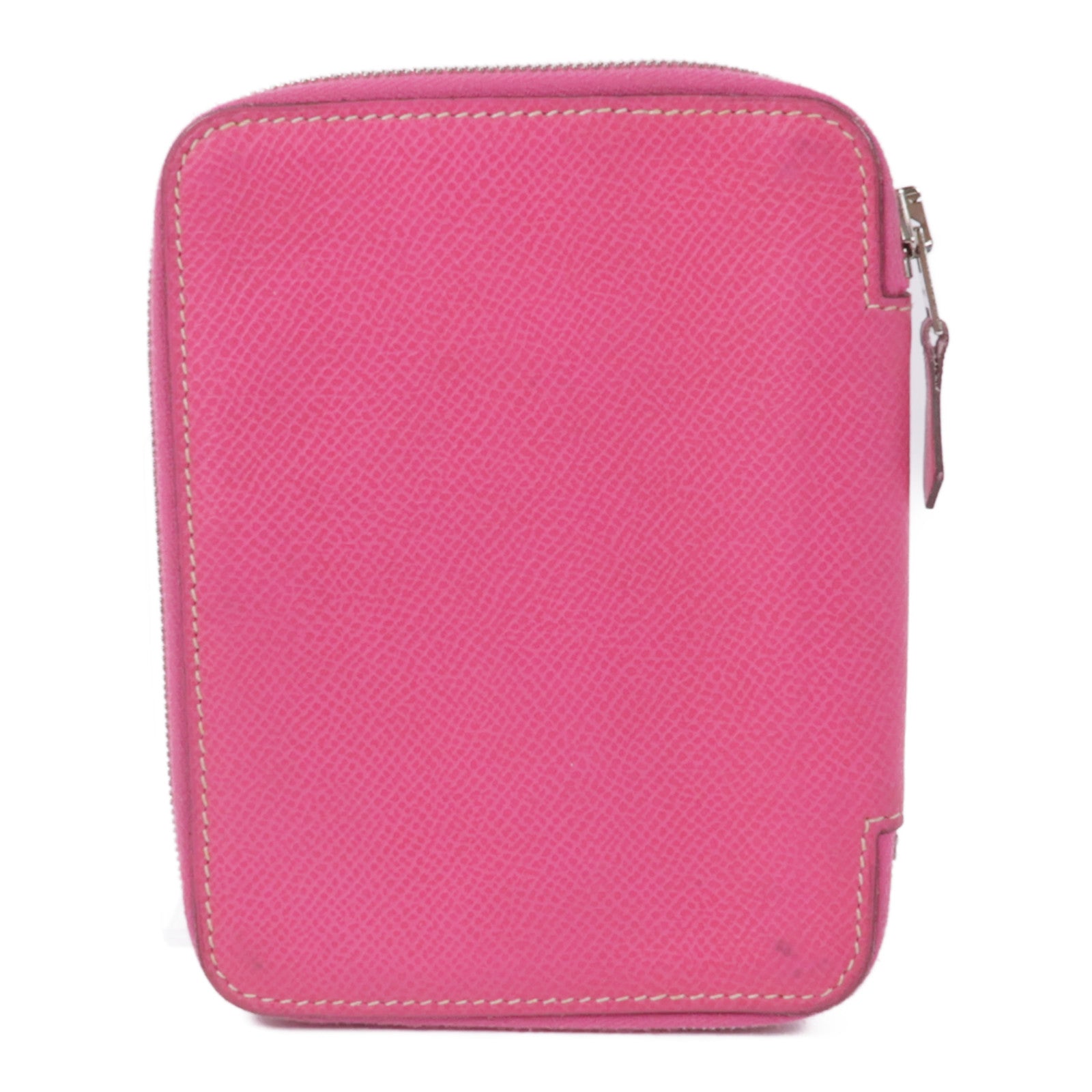 HERMES Epsom皮革Wallet銀扣錢包Rose Tyrien