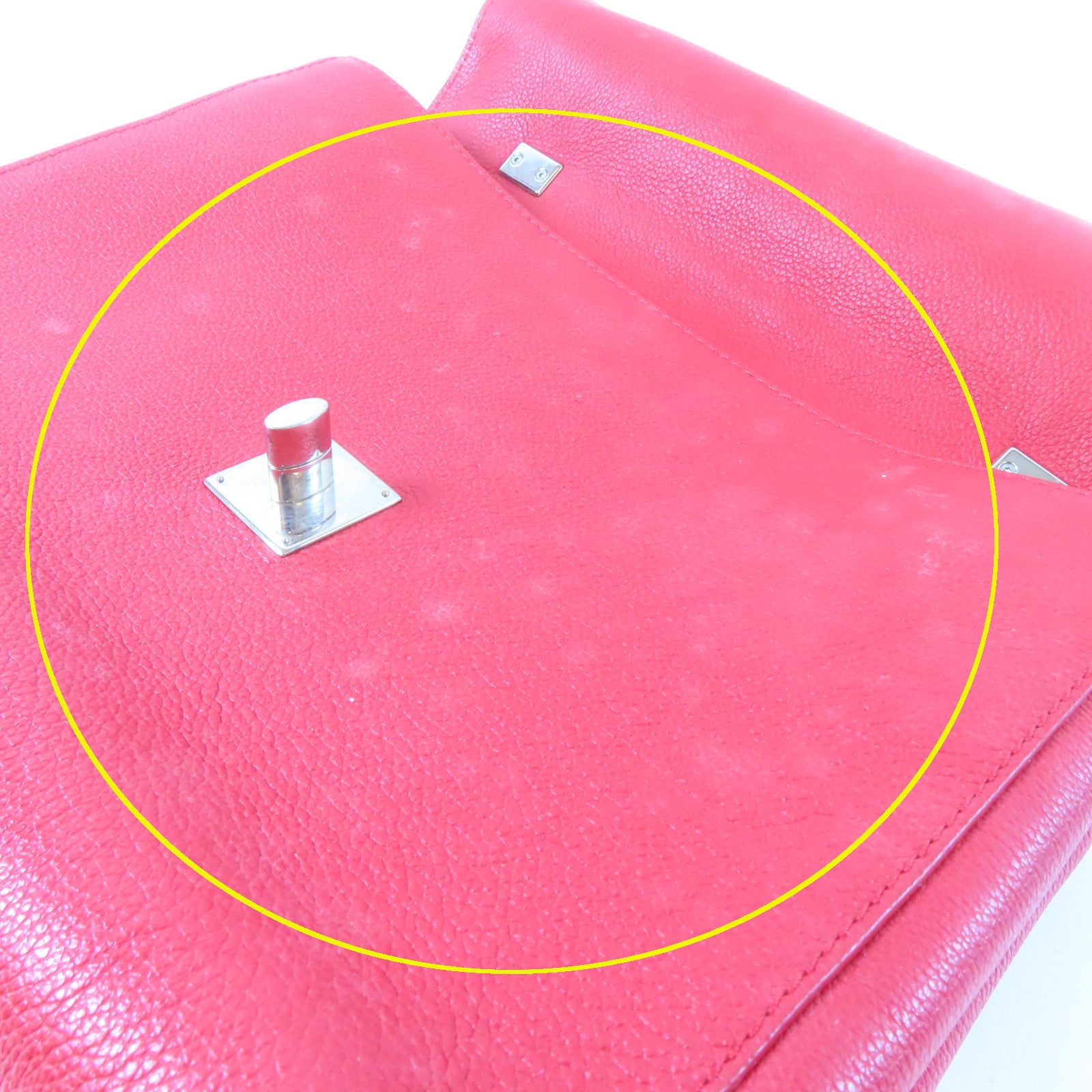 LOUIS VUITTON 【激減優惠】牛皮皮革Lock Me II銀扣手挽肩背兩用袋紅色