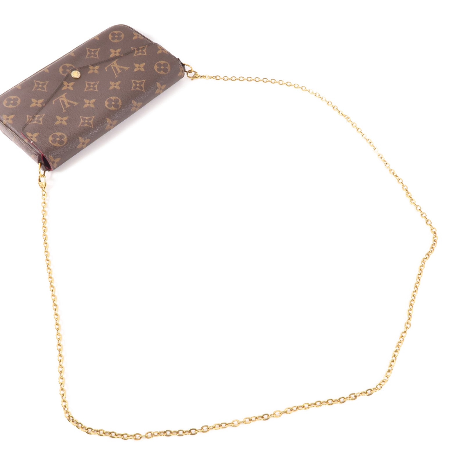 LOUIS VUITTON LV GHW Pochette Felicie Chain Shoulder Bag M61276 Monogram Brown