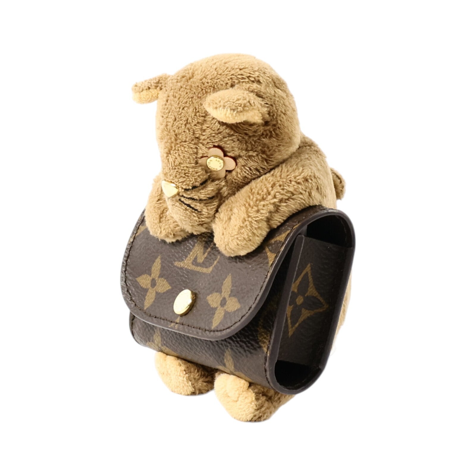 LOUIS VUITTON Monogram/Plush LV Cute Cat Pouch Earphone Case耳機套
