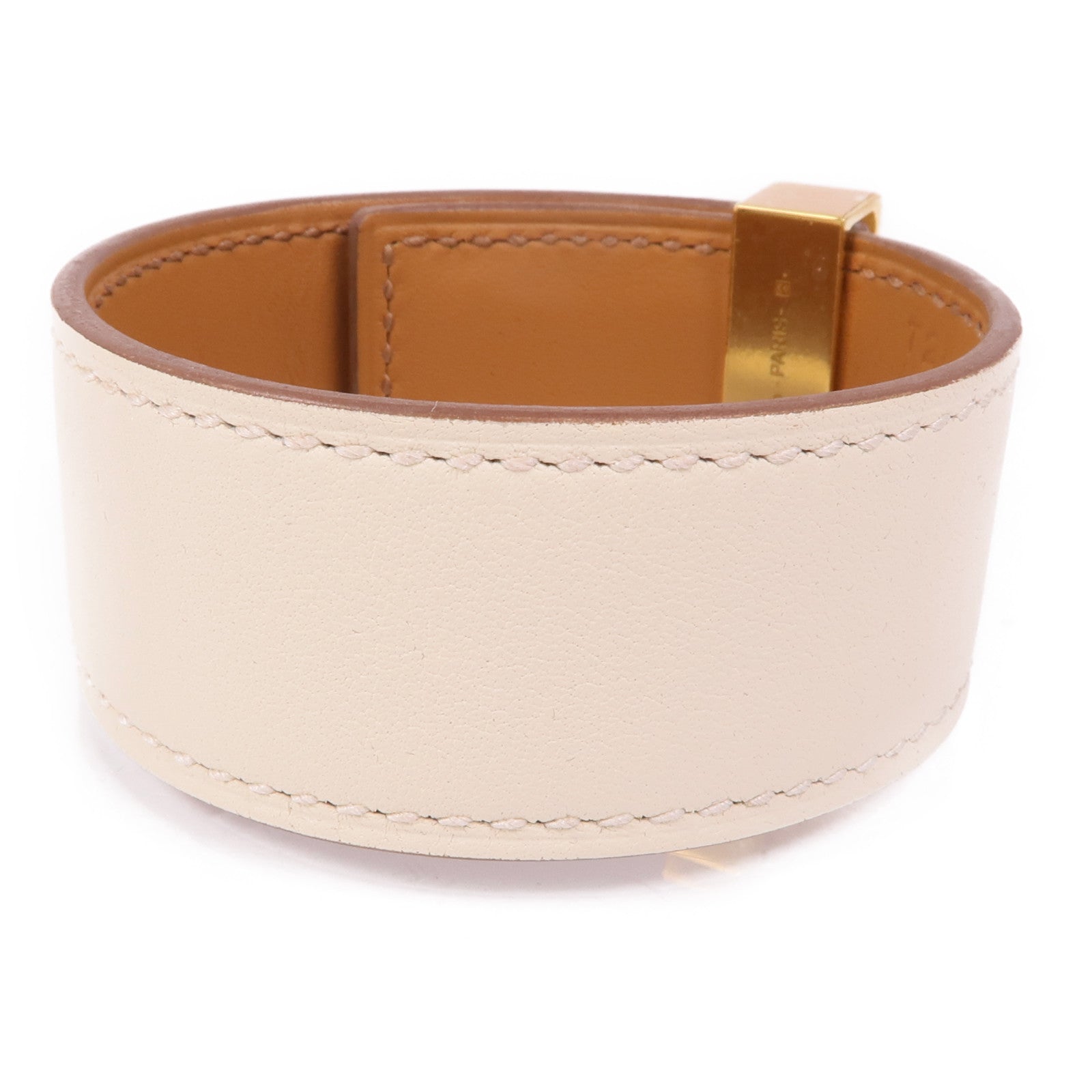 HERMES Swift皮革Collier De Chien 24 Bracelet金扣手鐲Nata