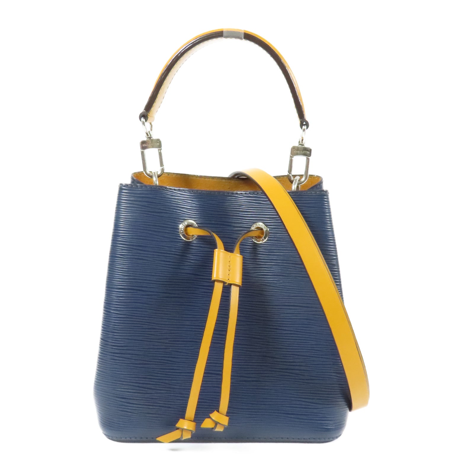 LOUIS VUITTON Epi Neo Noe BB銀扣手挽肩背兩用袋深藍色