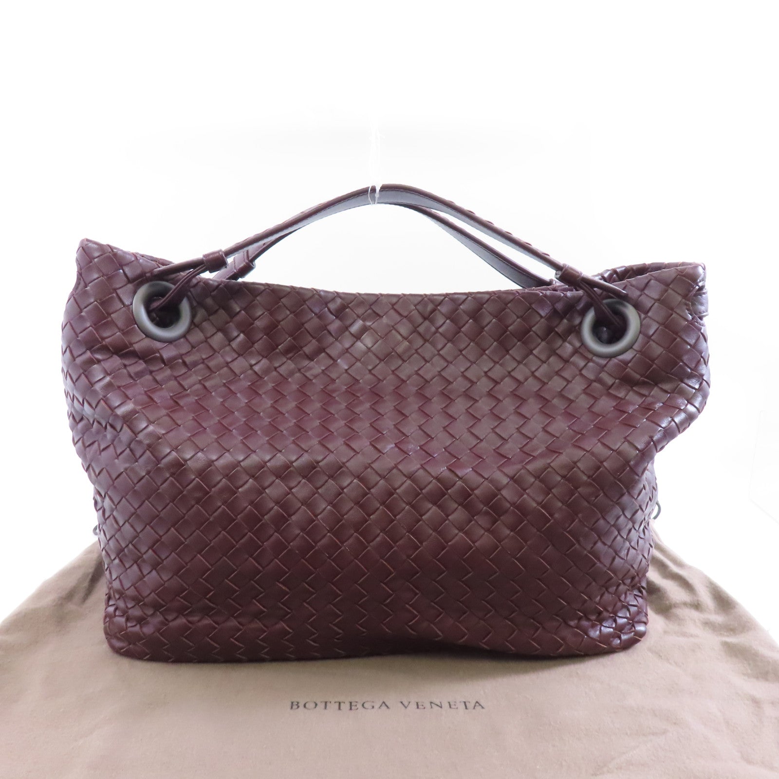 BOTTEGA VENETA 織紋皮革Handbag手挽袋棕色
