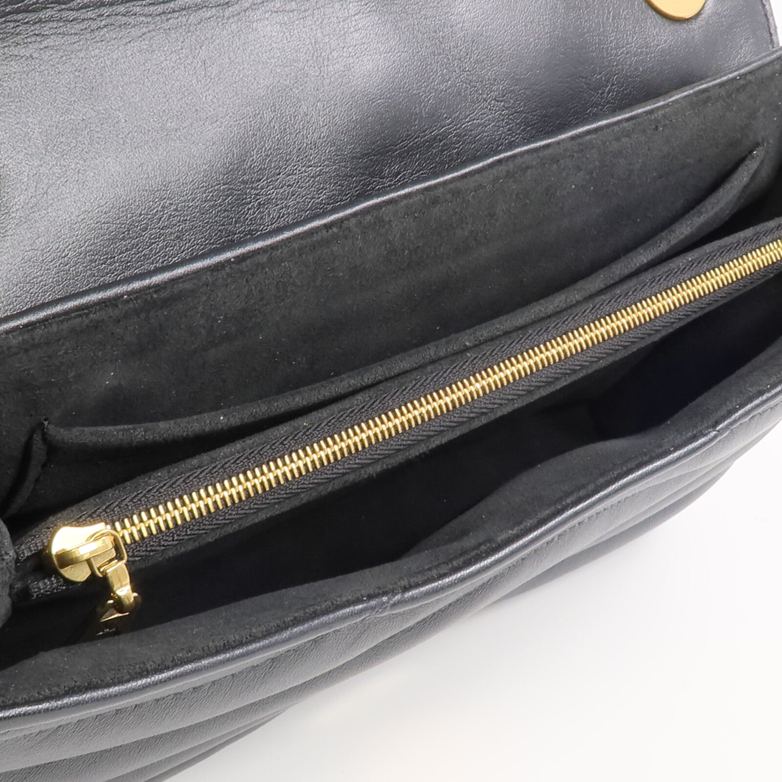 LOUIS VUITTON 牛皮皮革New Wave Chain Bag MM金扣鏈帶肩背袋