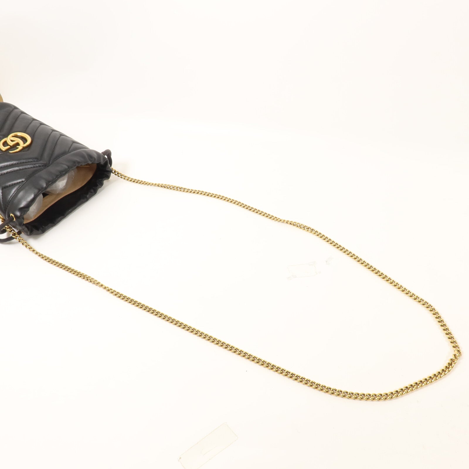 GUCCI 牛皮皮革GG Marmont Bucket鏈帶肩背袋