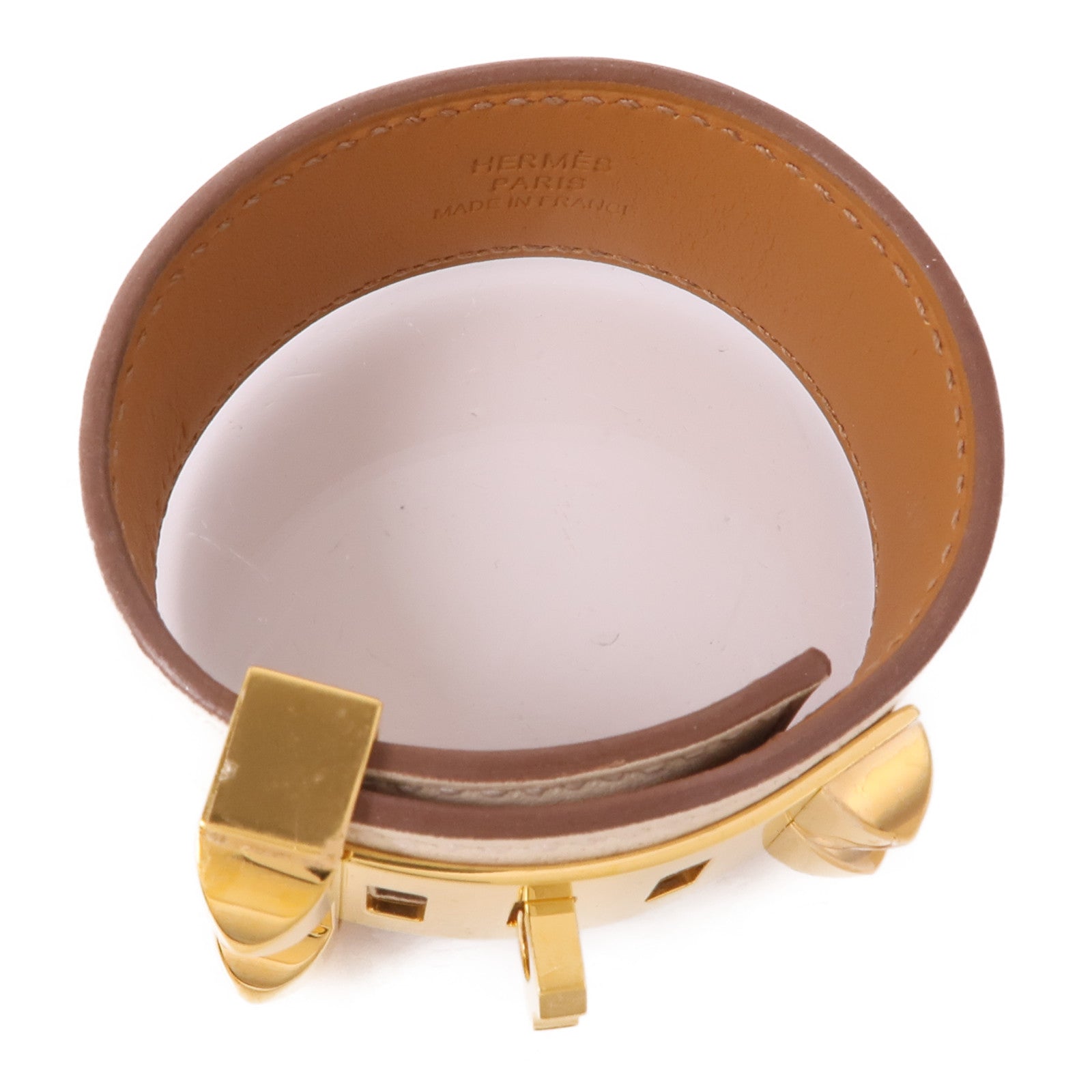 HERMES Swift皮革Collier De Chien 24 Bracelet金扣手鐲Nata