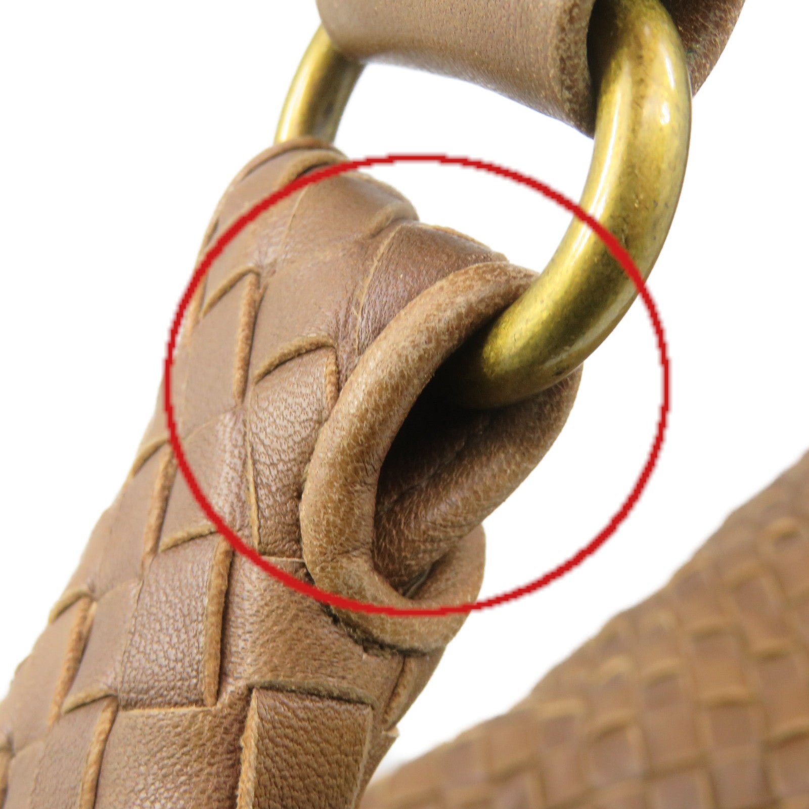 BOTTEGA VENETA 织纹皮革Shoulder Bag肩背袋啡色