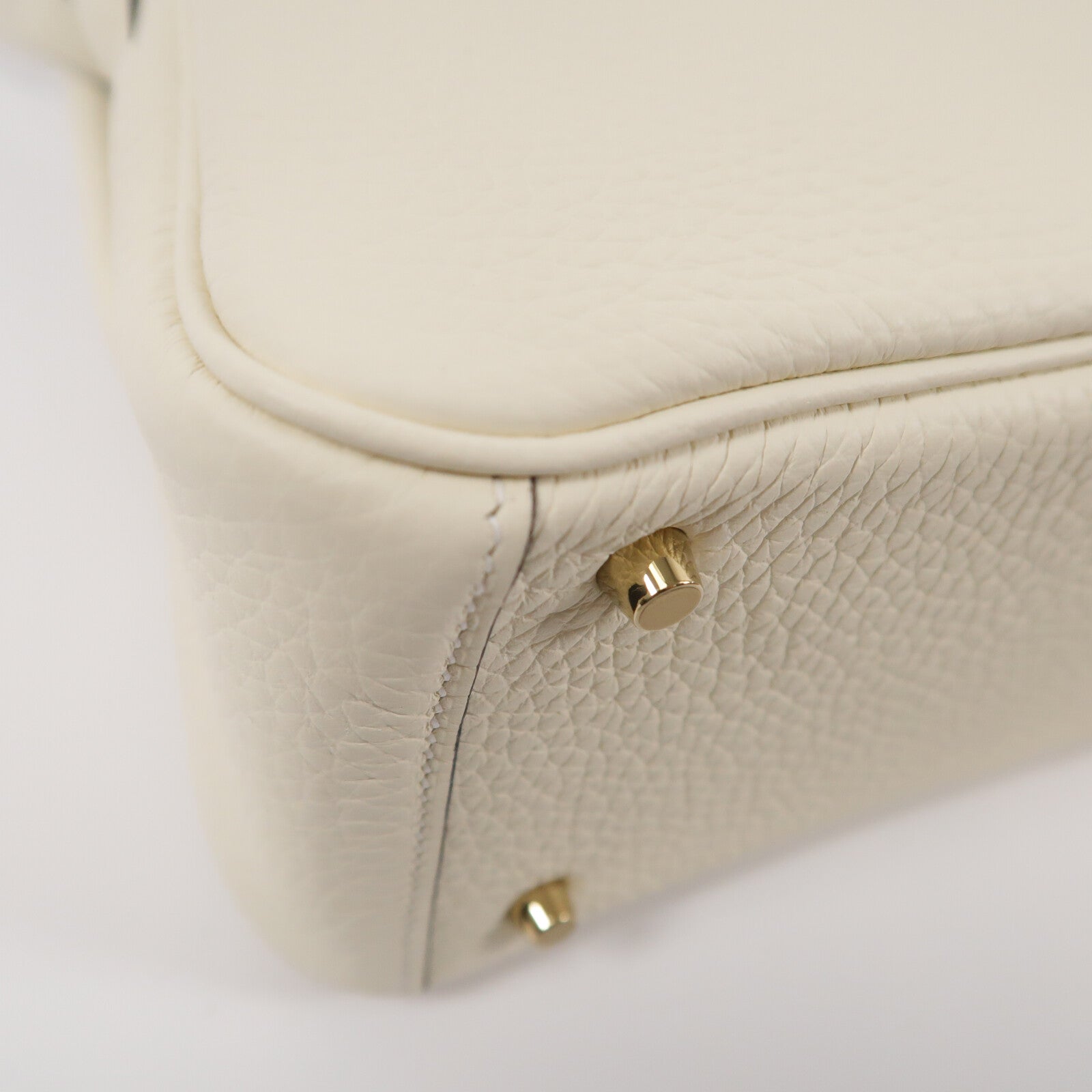 HERMES Clemence皮革Mini Lindy手挽肩背兩用袋Gream