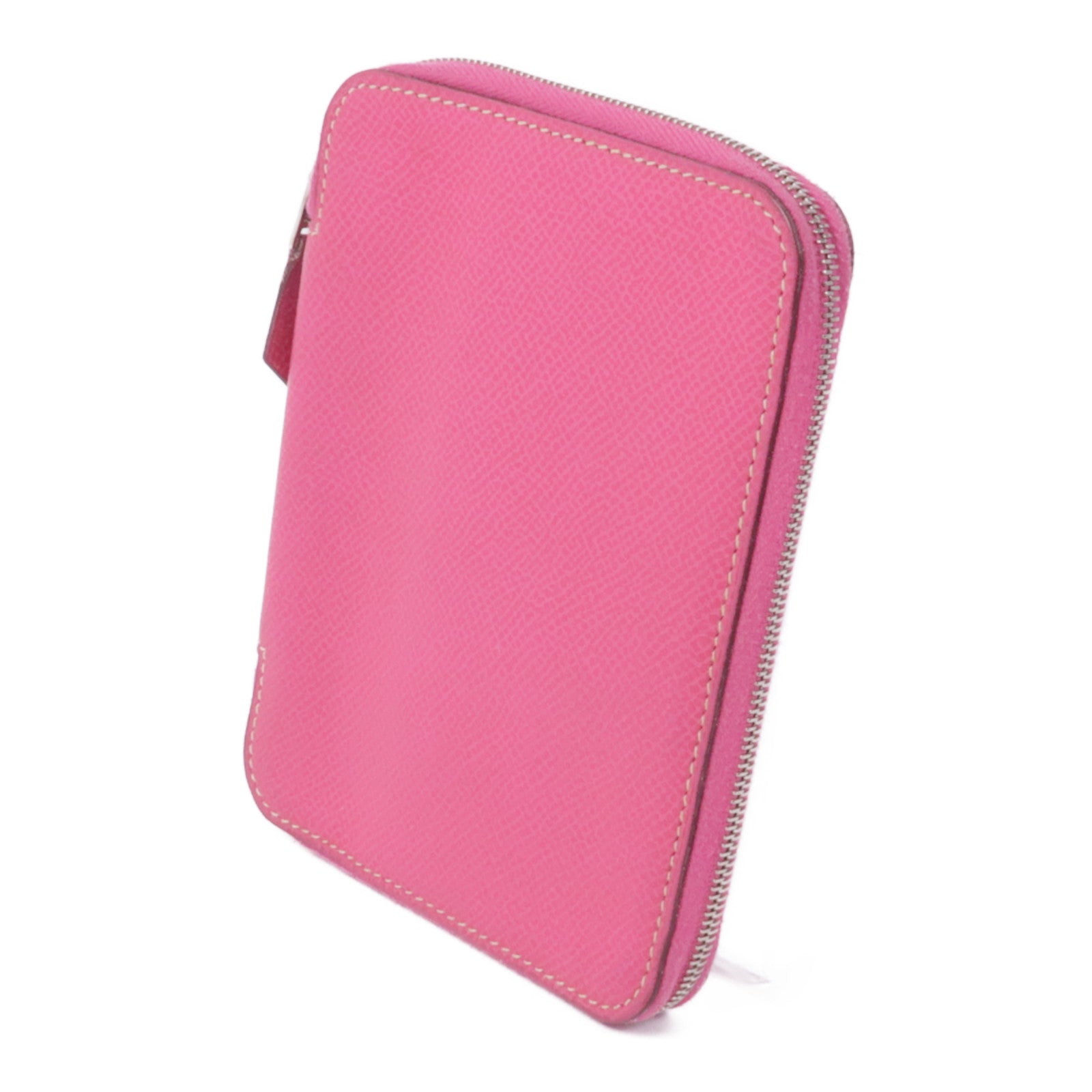 HERMES Epsom皮革Wallet銀扣錢包Rose Tyrien