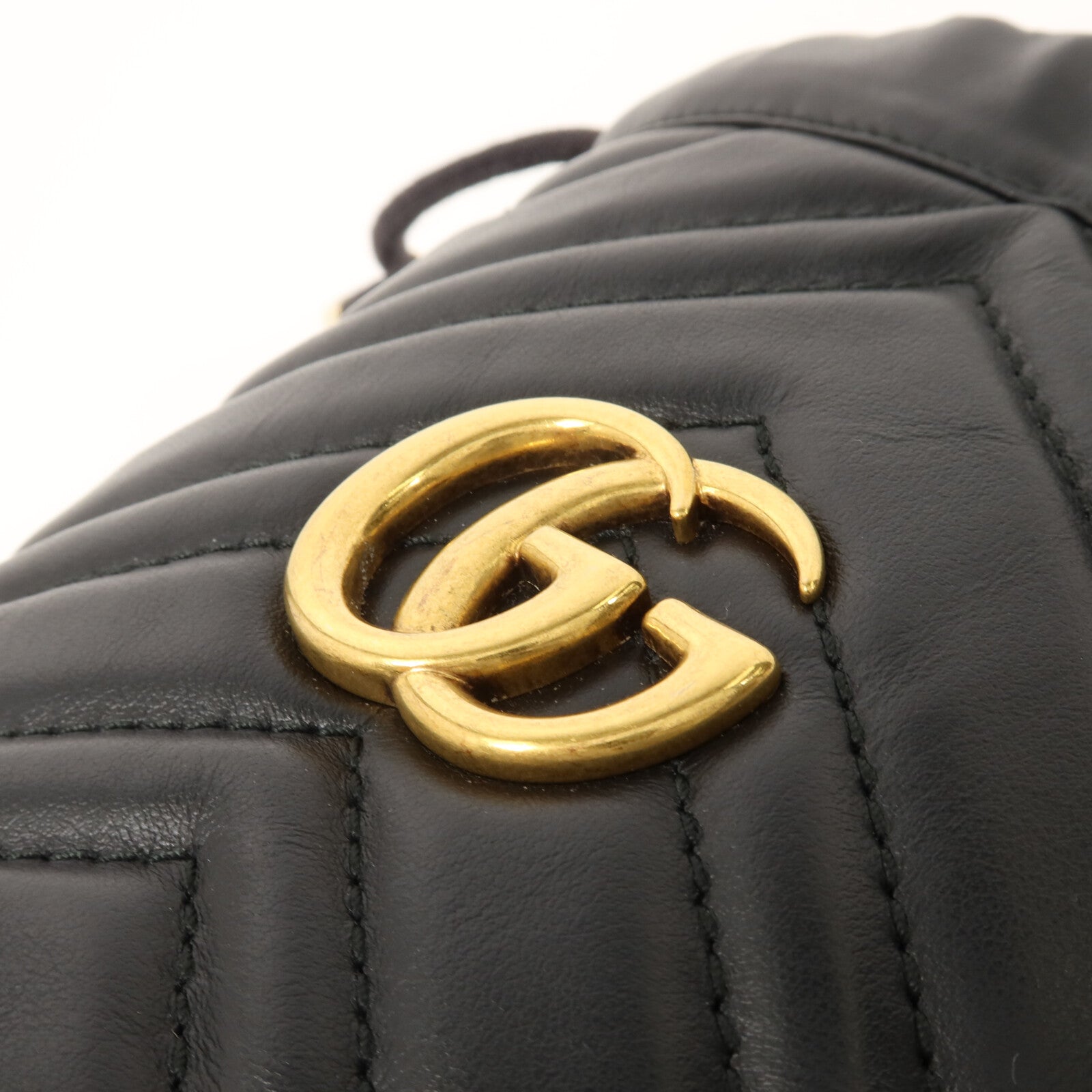 GUCCI 牛皮皮革GG Marmont Bucket鏈帶肩背袋
