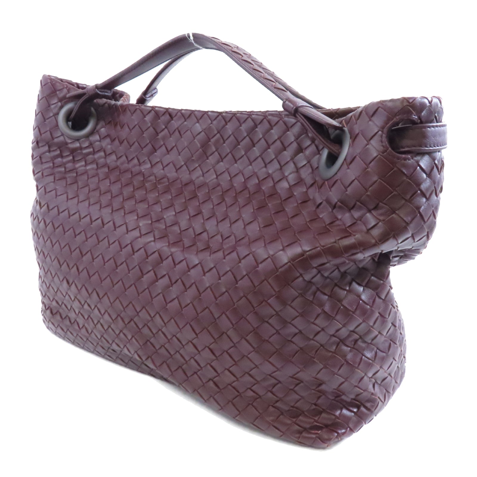 BOTTEGA VENETA 織紋皮革Handbag手挽袋棕色